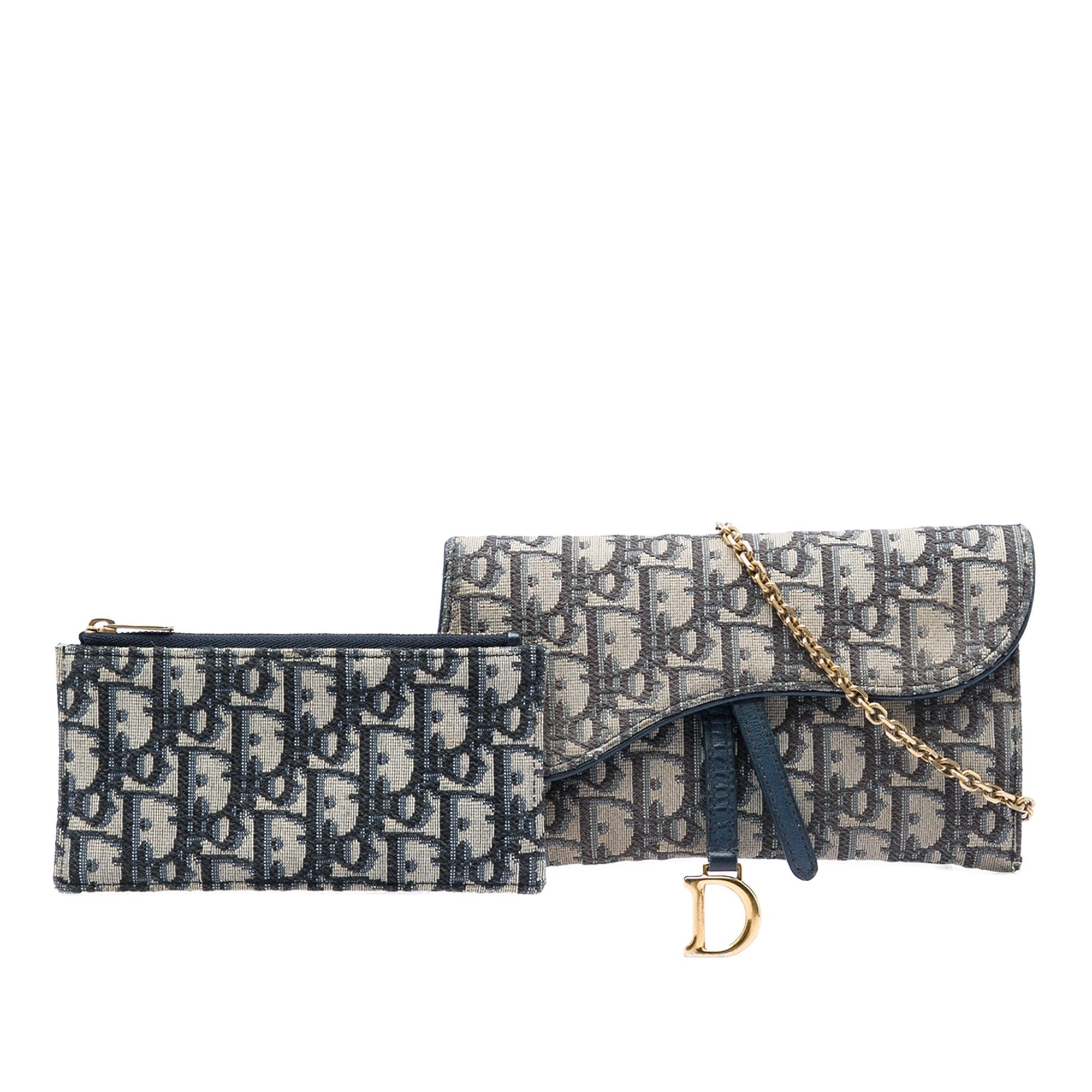 Dior Oblique Canvas Saddle Wallet On Chain