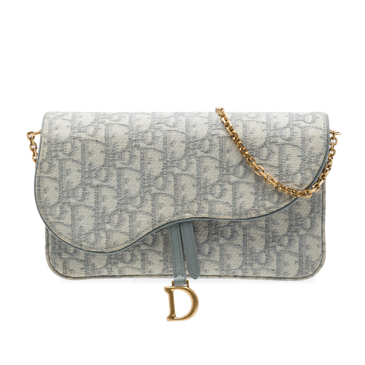 Dior Oblique Canvas Saddle Wallet On Chain