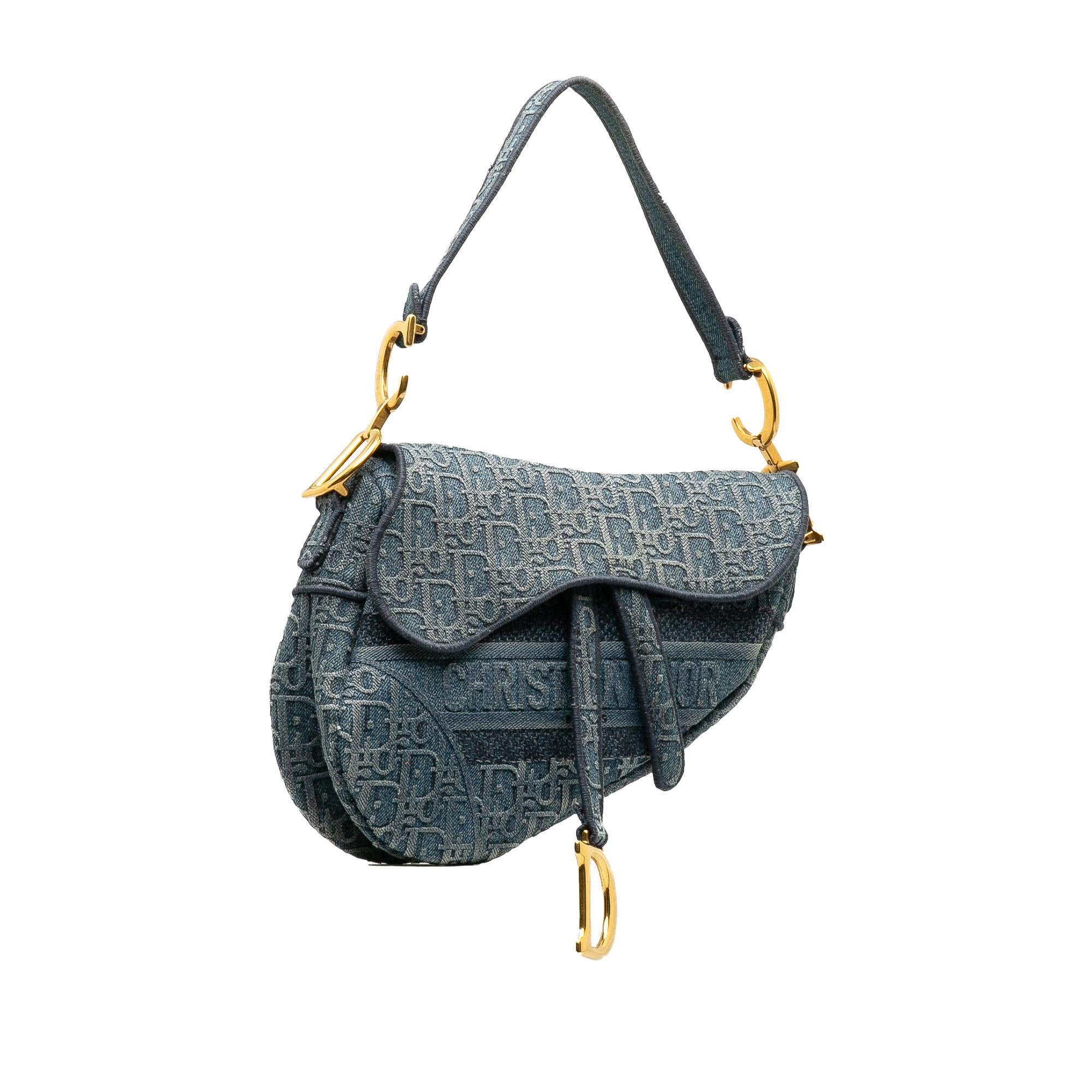 Dior Oblique Denim Saddle Bag (SHG-tFXGoz)