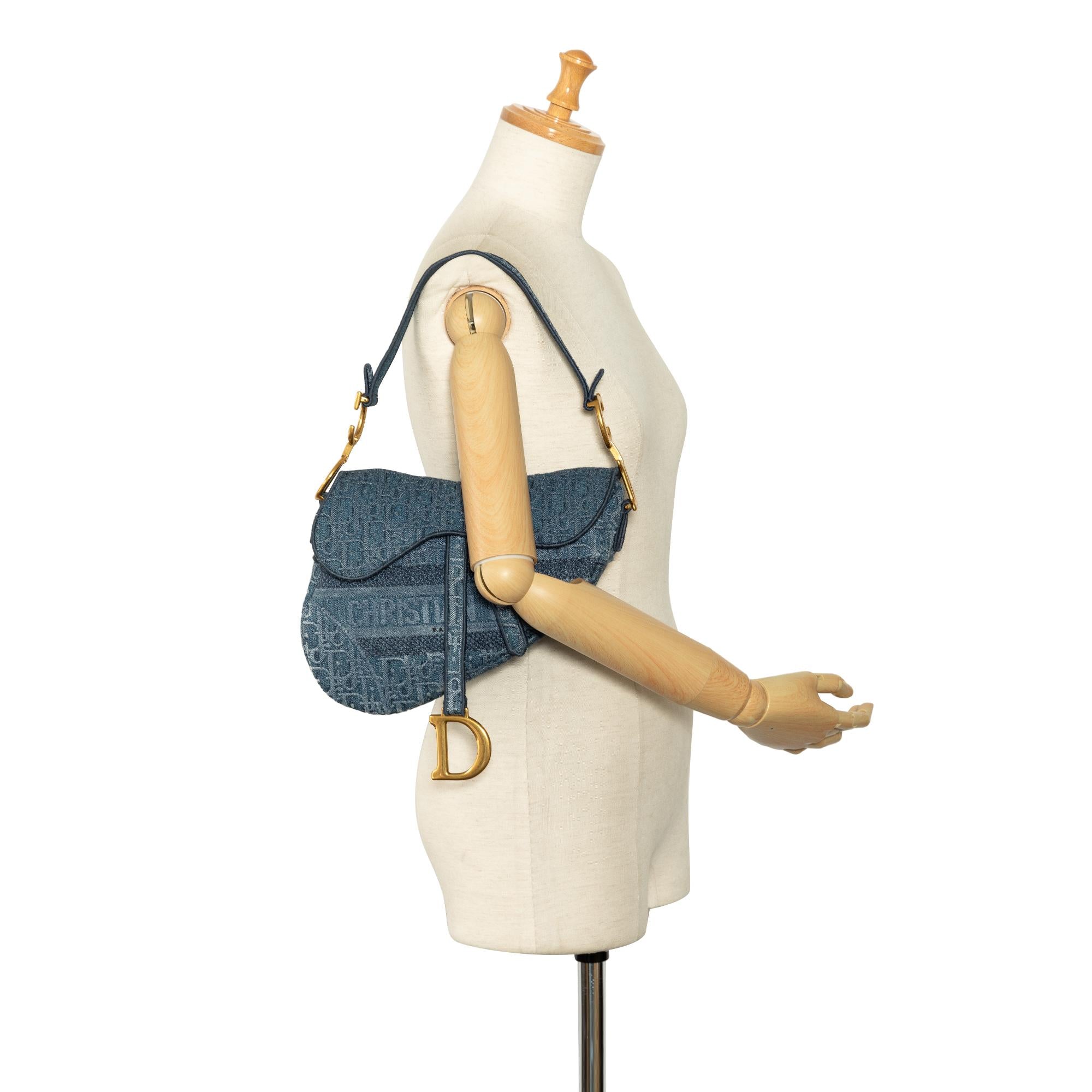 Dior Oblique Denim Saddle Bag (SHG-bhe25J)
