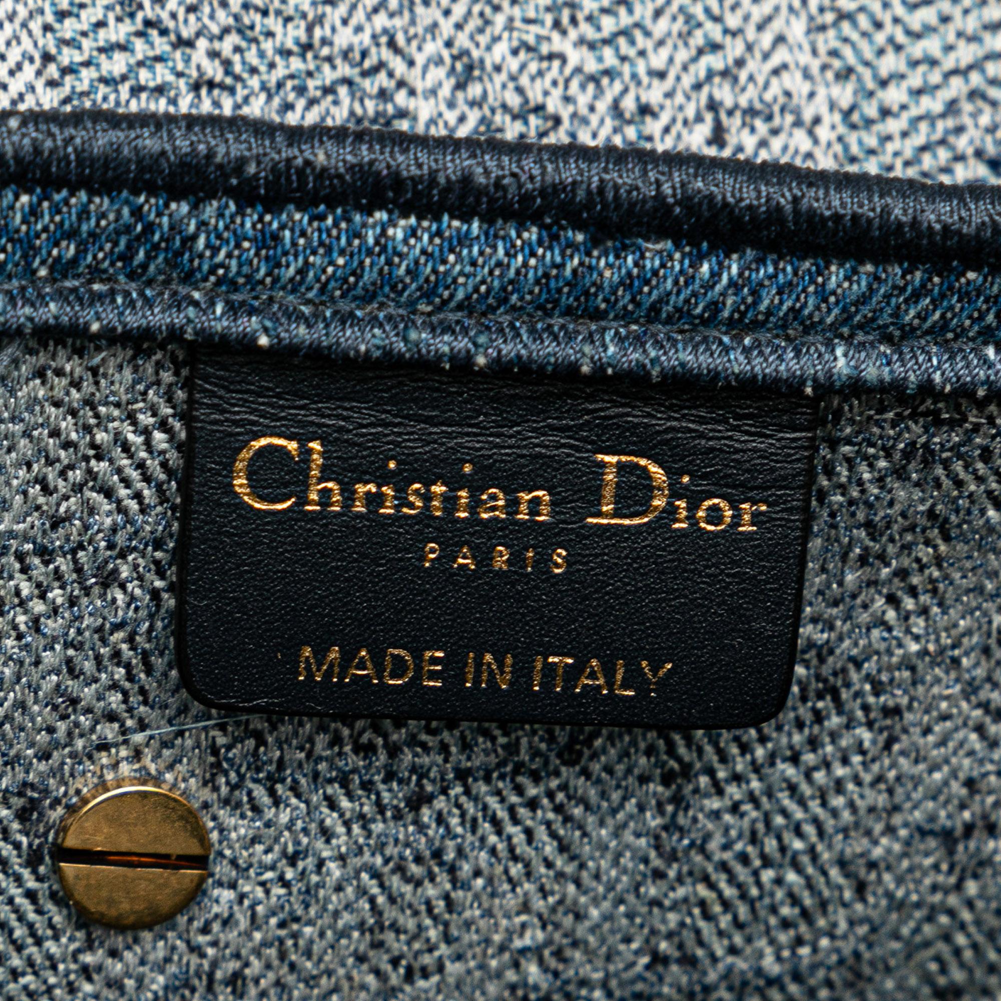 Dior Oblique Denim Saddle Bag (SHG-byX9EU)