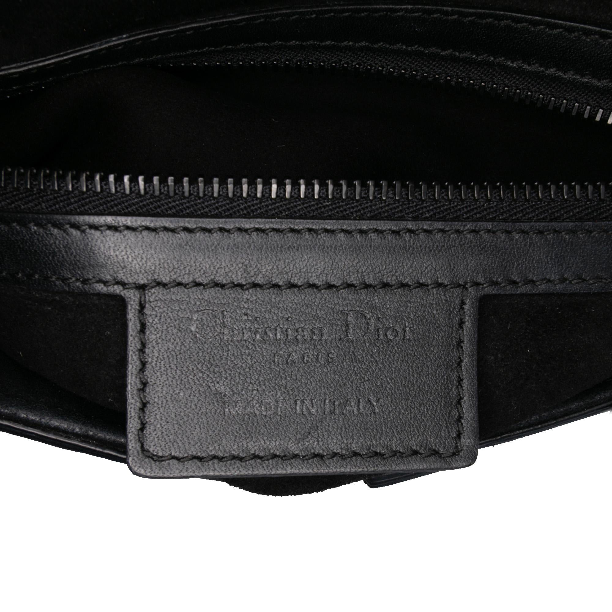 Dior Oblique Embossed Calfskin Saddle Bag