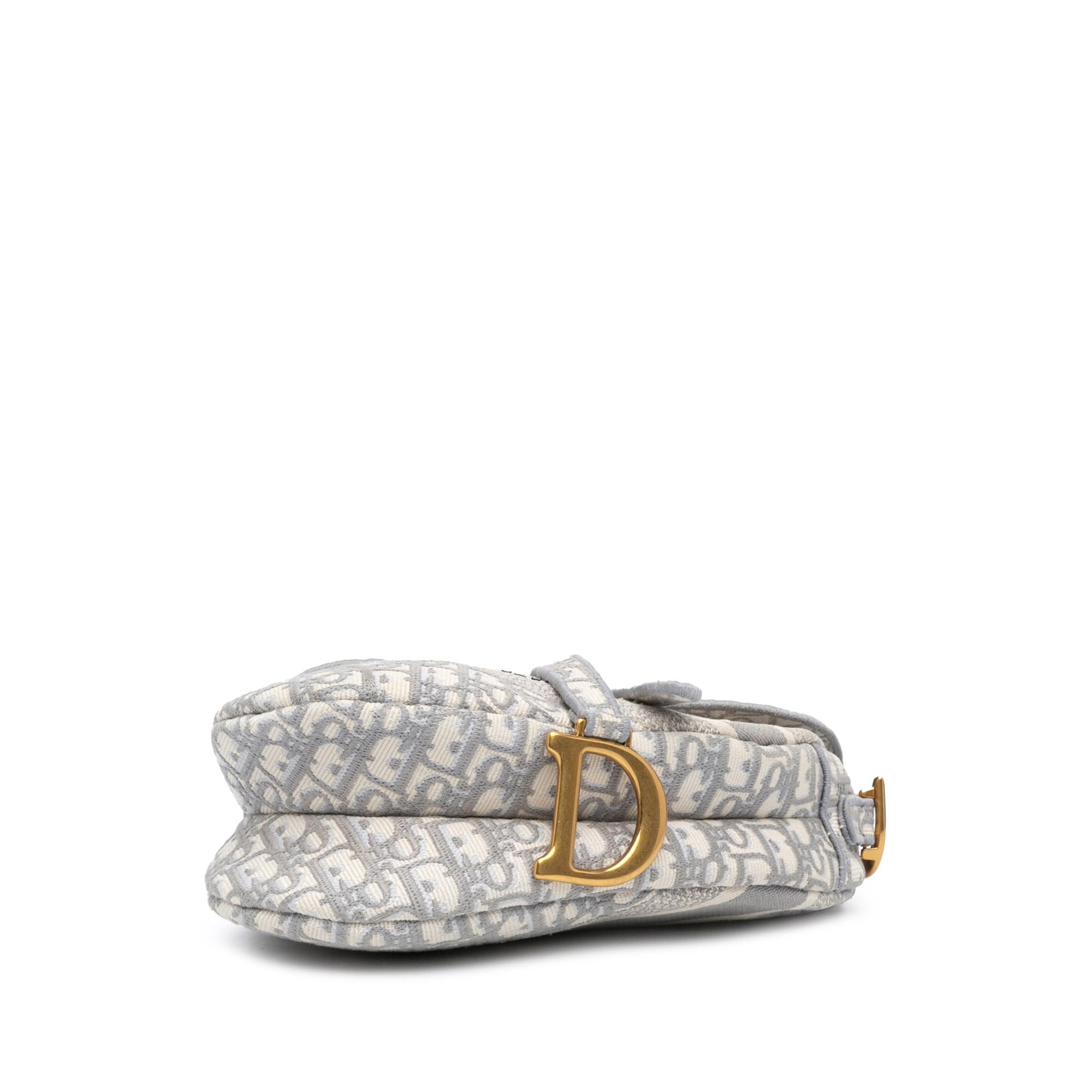 Dior Oblique Embroidered Canvas Saddle Bag