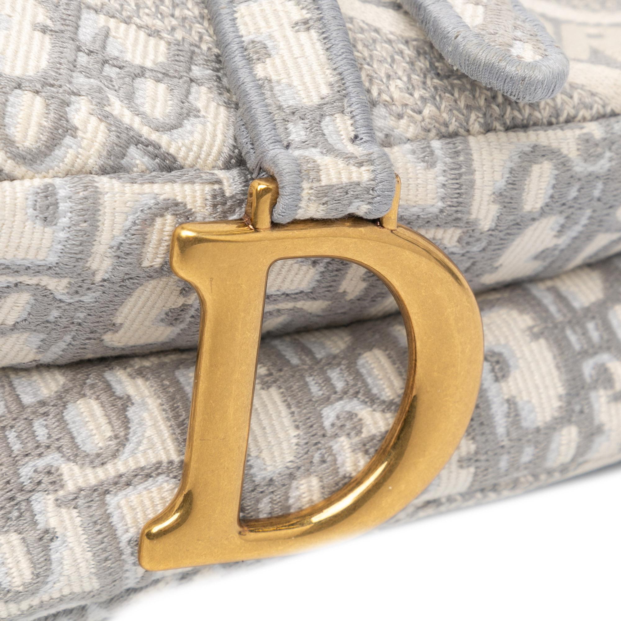 Dior Oblique Embroidered Canvas Saddle Bag