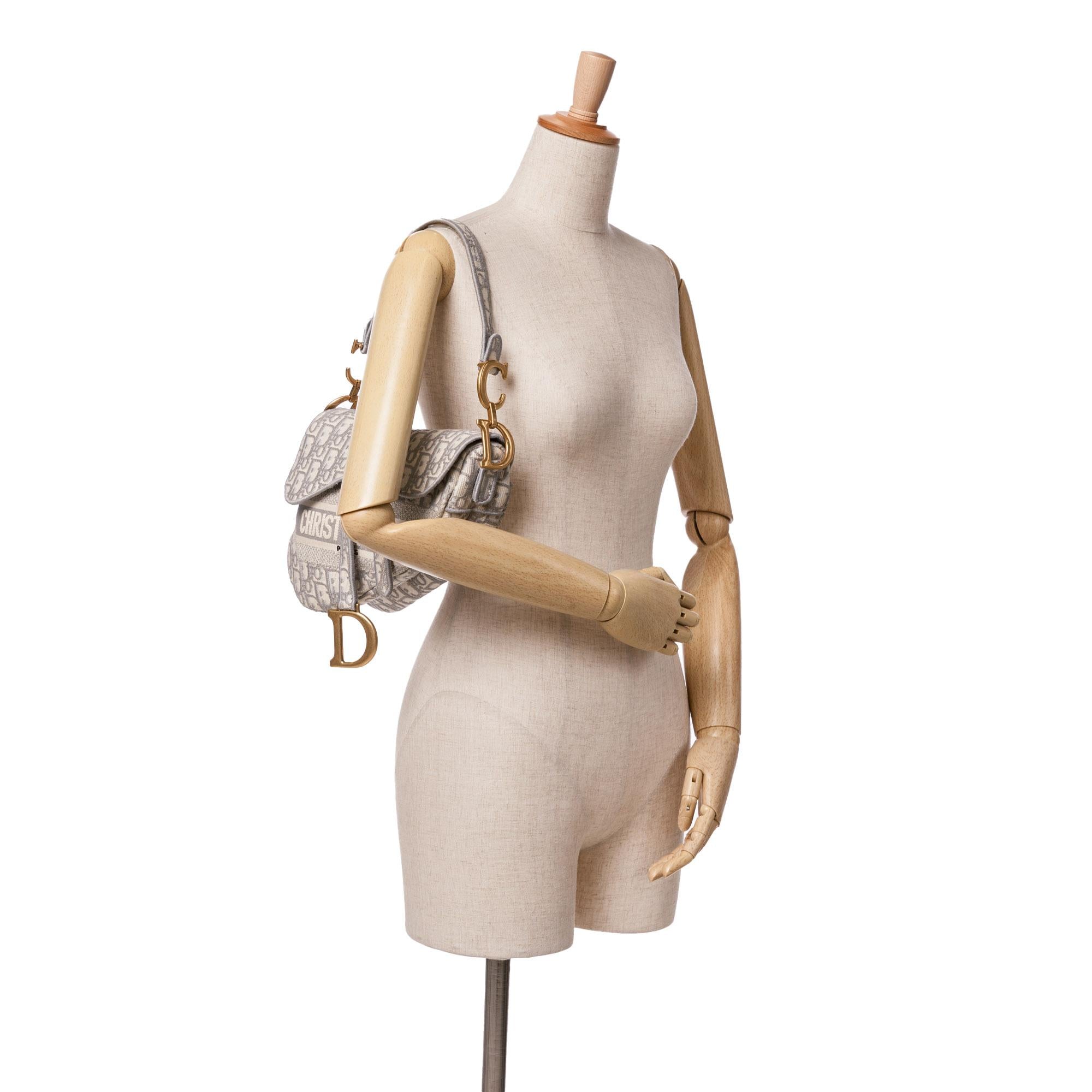 Dior Oblique Embroidered Canvas Saddle Bag