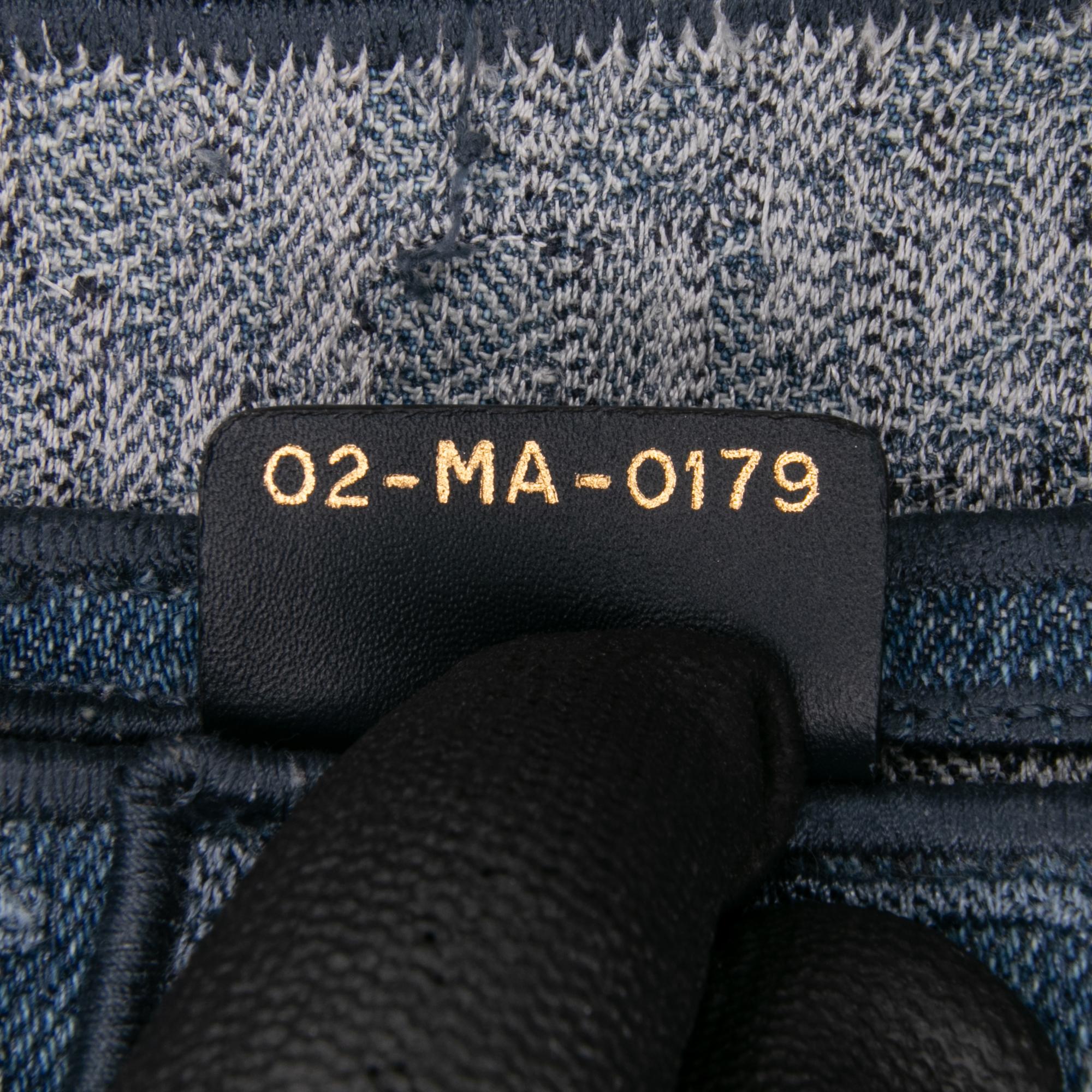 Dior Oblique Embroidered Denim Saddle Bag