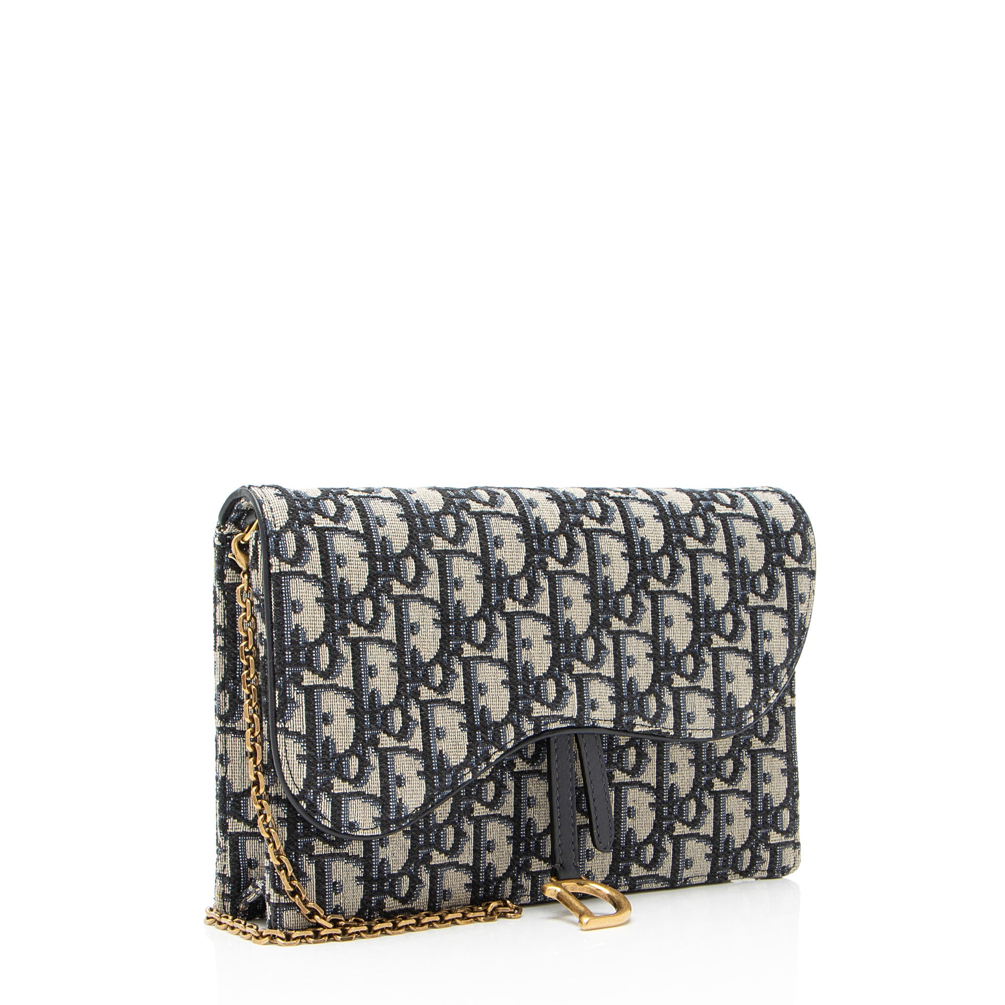 Dior Oblique Medium Saddle Pouch with Chain