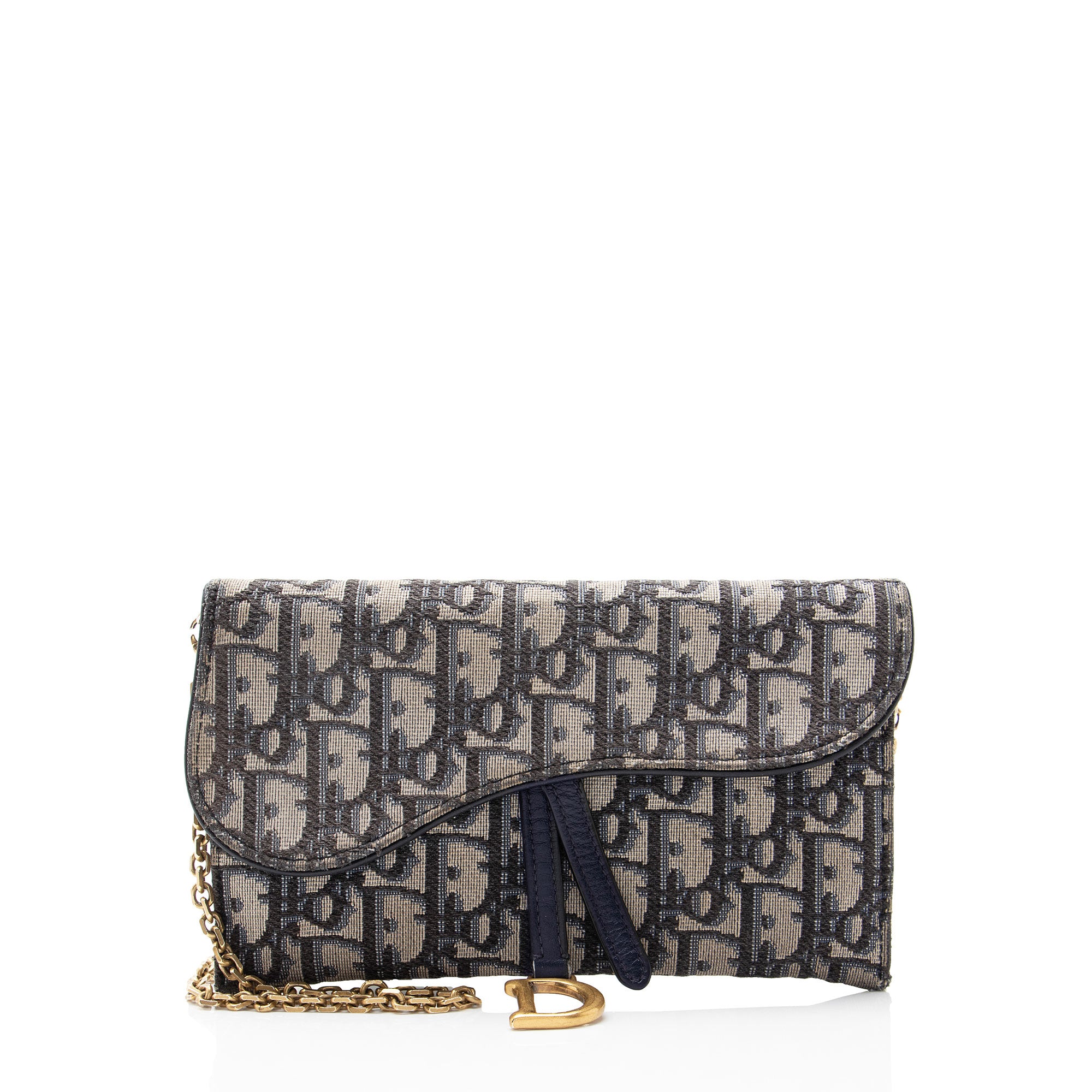 Dior Oblique Saddle Chain Wallet Crossbody