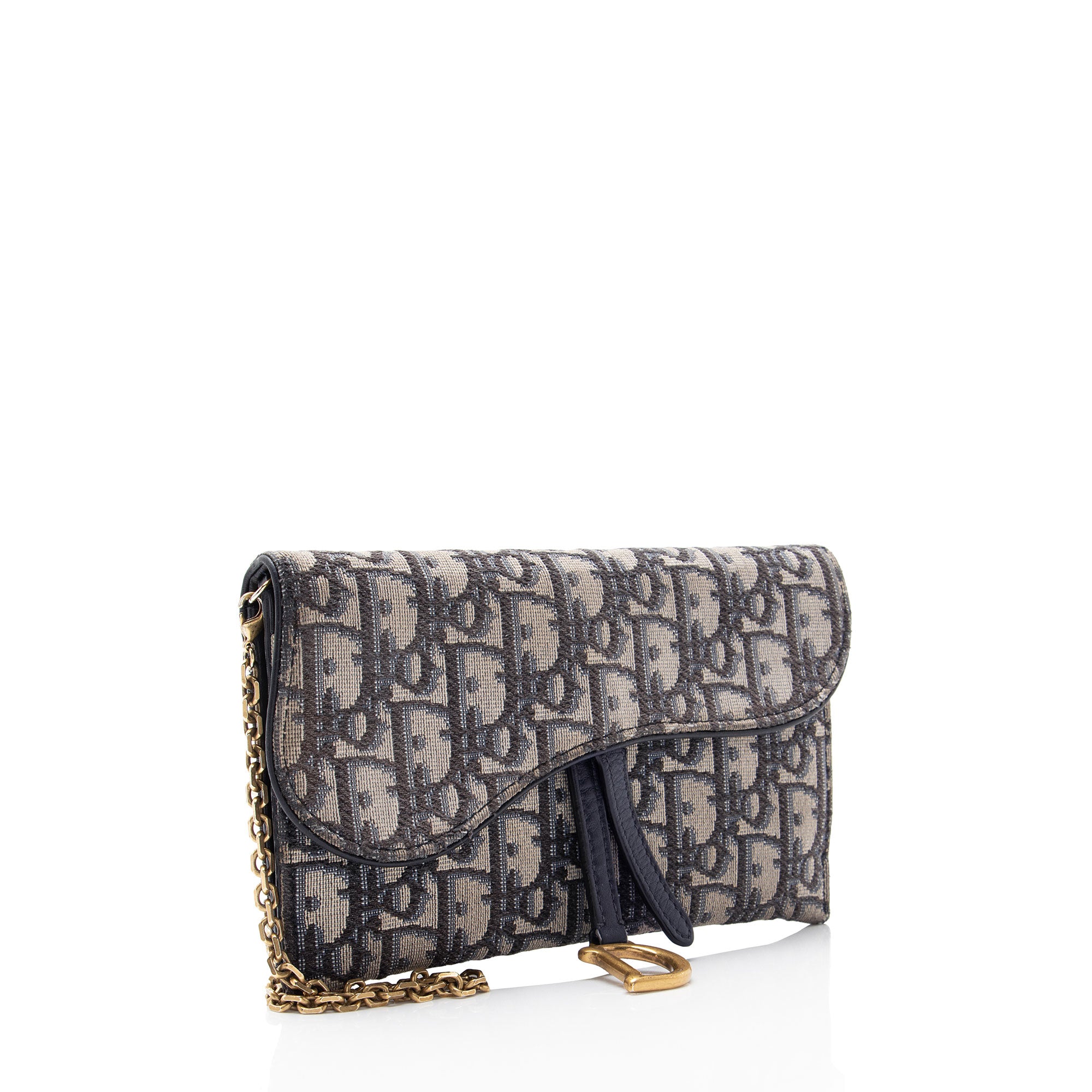 Dior Oblique Saddle Chain Wallet Crossbody