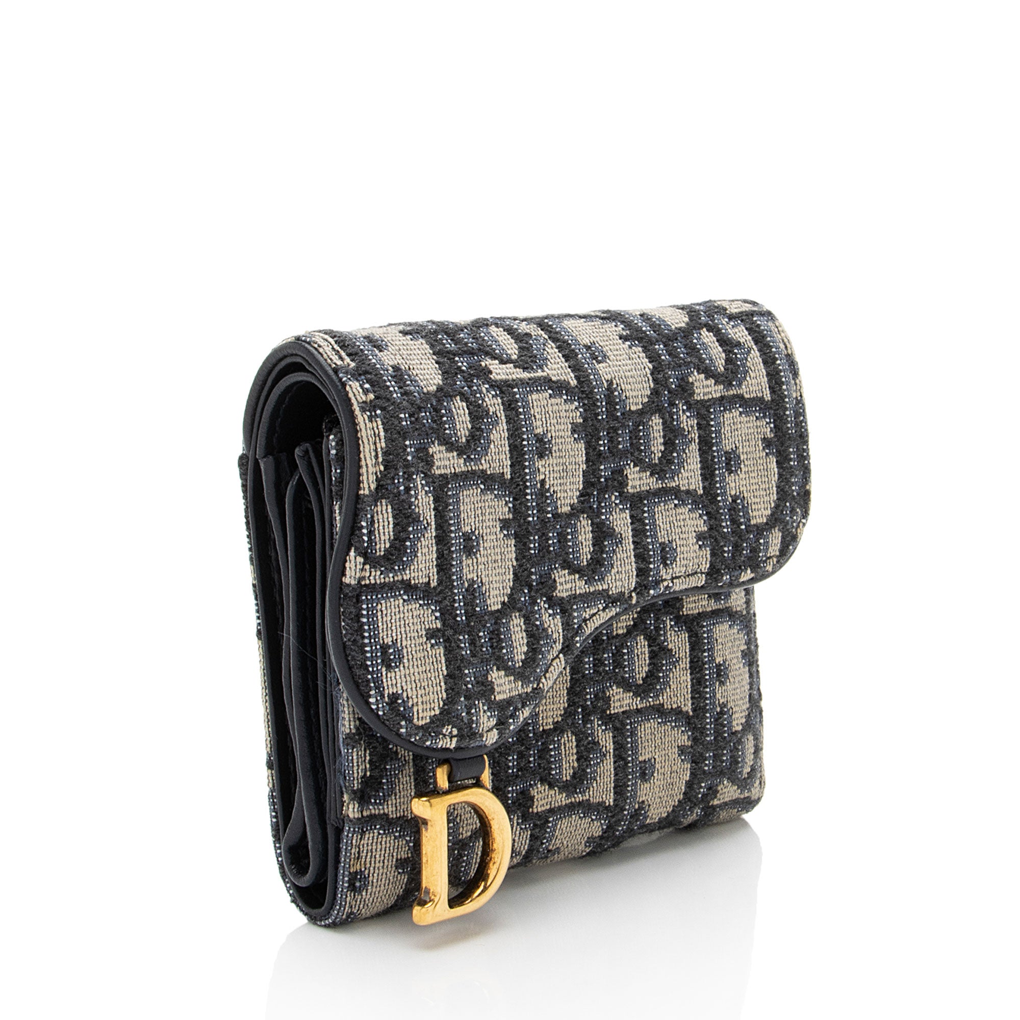 Dior Oblique Saddle Lotus Compact Wallet