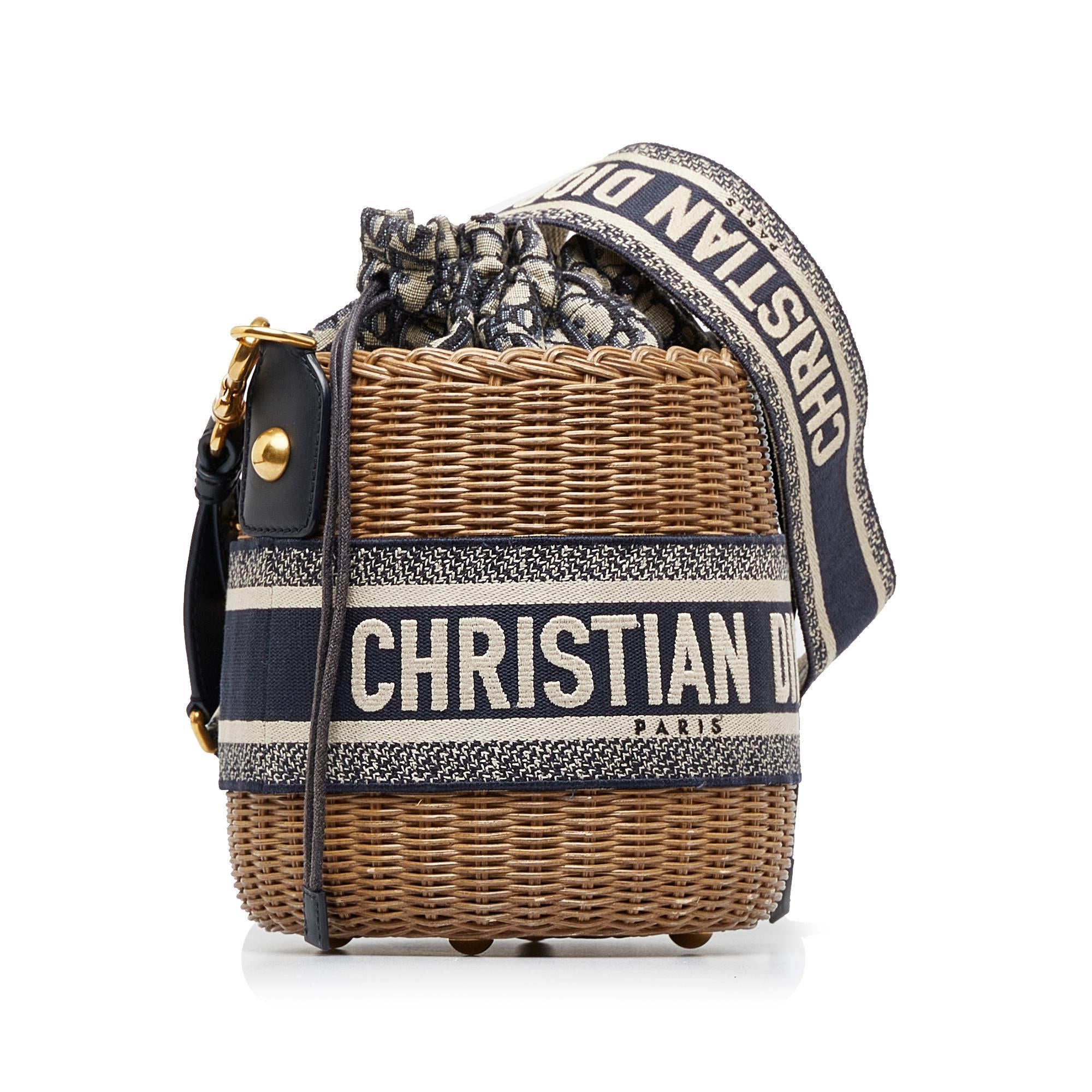 Dior Oblique Wicker Bucket Bag