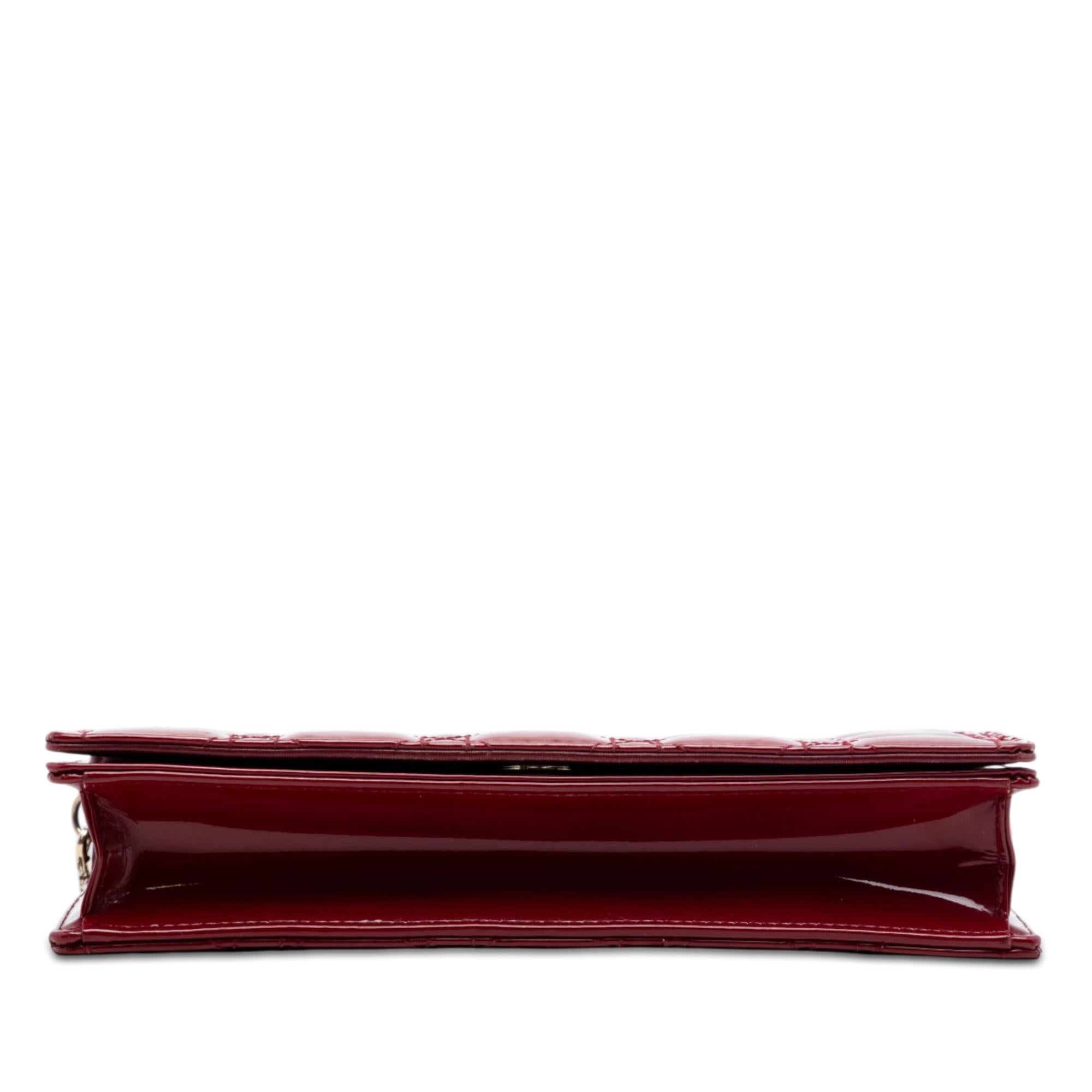 Dior Patent Cannage Lady Dior Chain Convertible Clutch