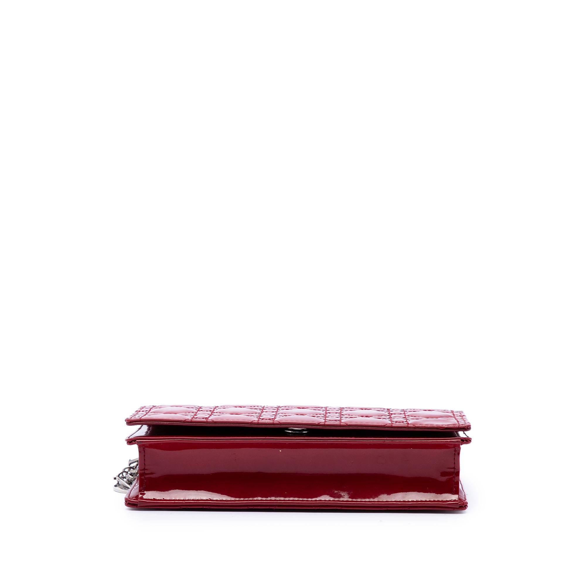 Dior Patent Cannage Lady Dior Chain Convertible Clutch