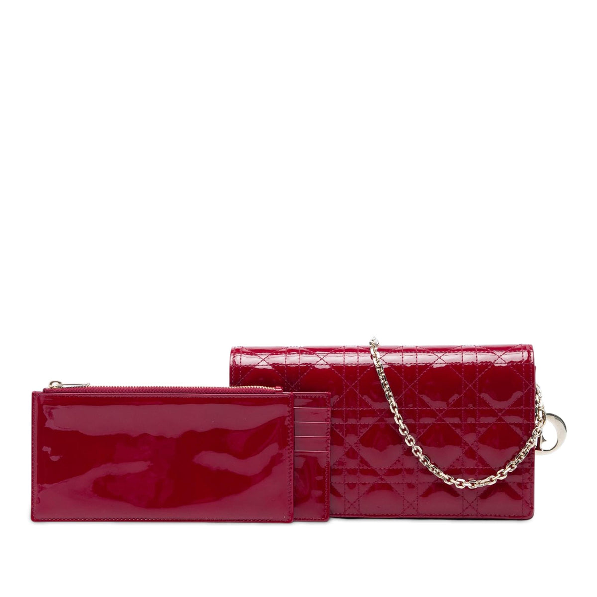 Dior Patent Cannage Lady Dior Chain Convertible Clutch