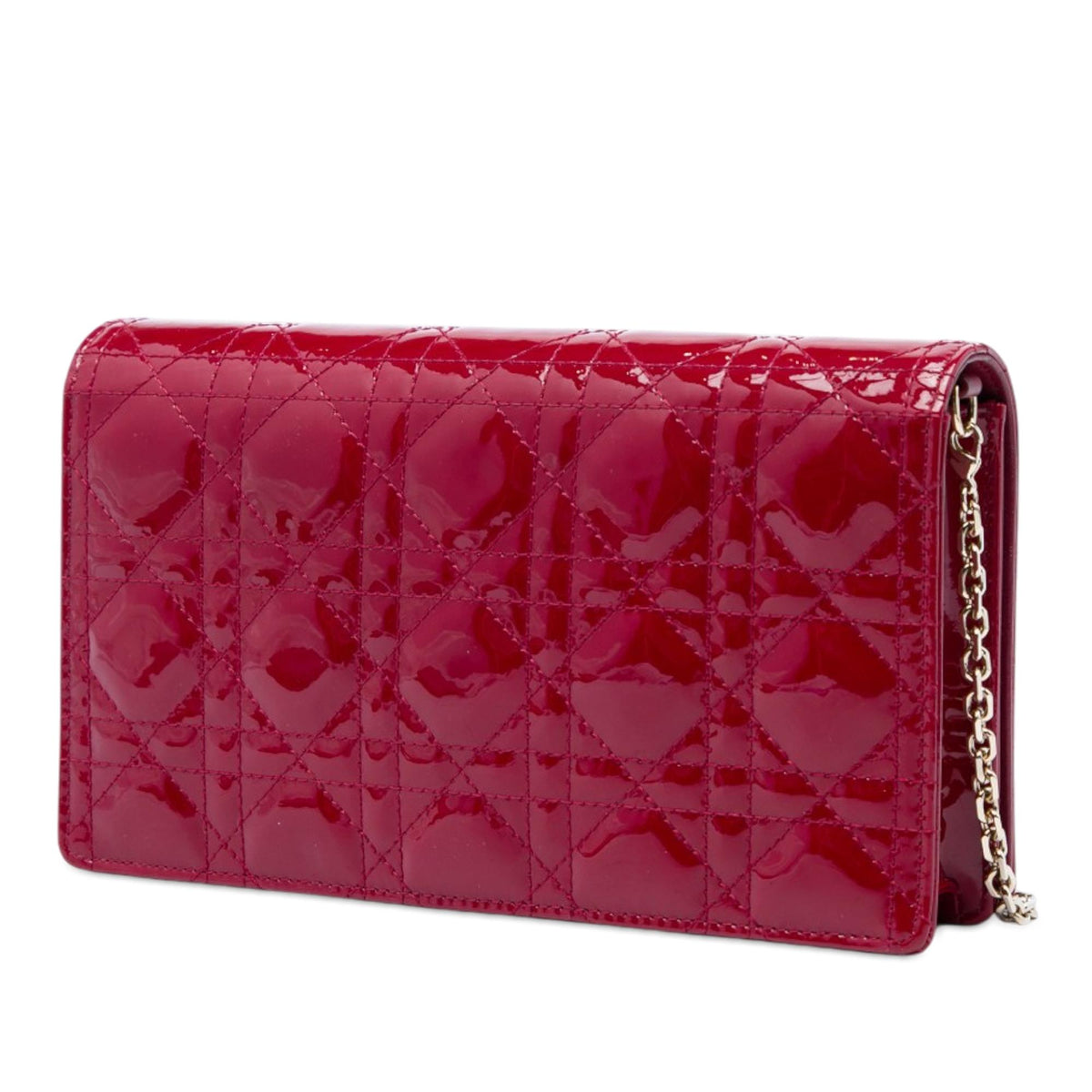 Dior Patent Cannage Lady Dior Chain Convertible Clutch