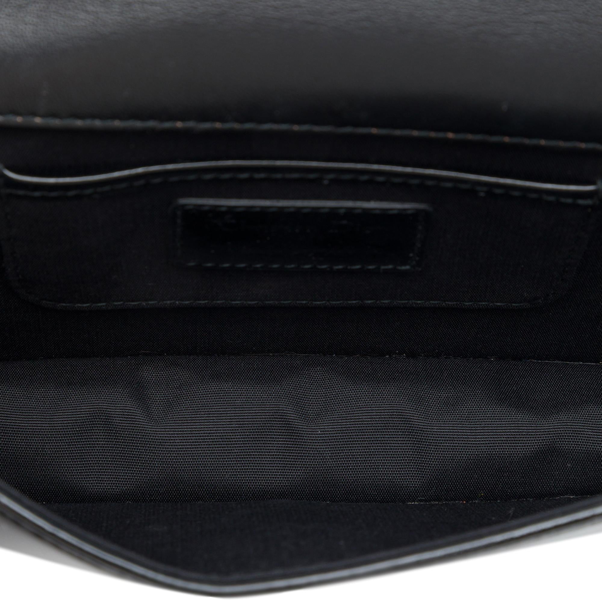 Dior Patent Cannage Lady Dior Clutch with Chain