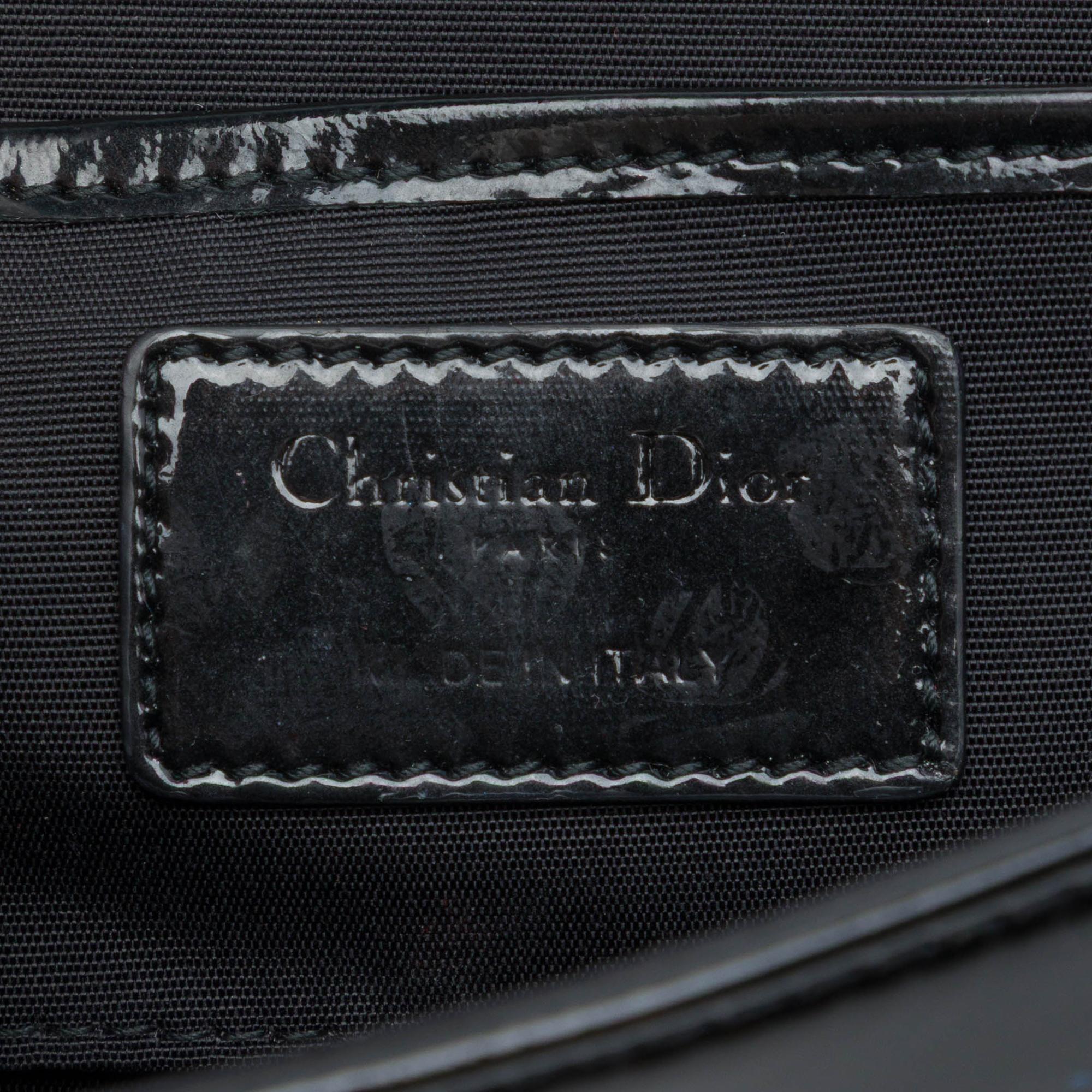 Dior Patent Cannage Lady Dior Clutch with Chain