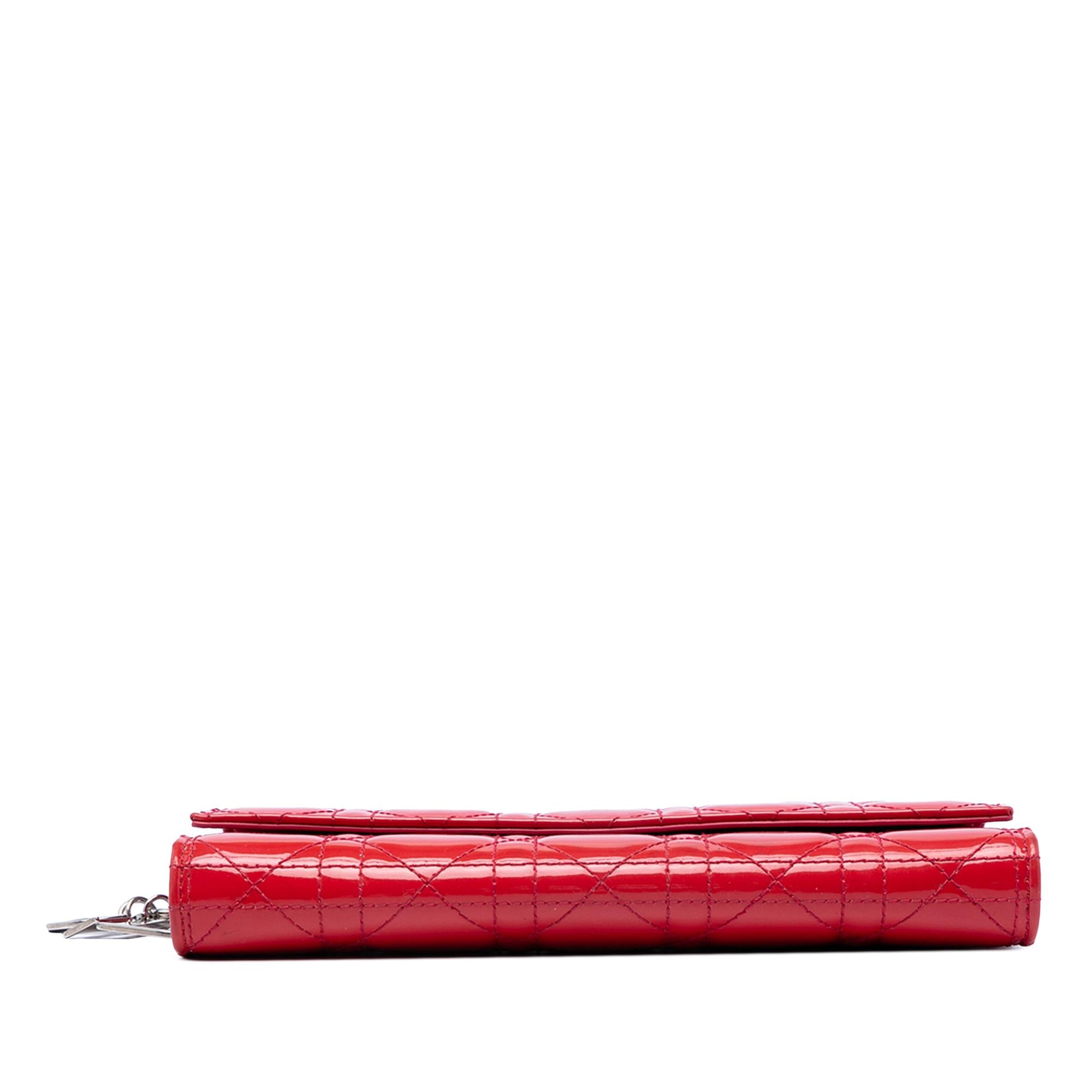 Dior Patent Cannage Lady Dior Wallet On Chain