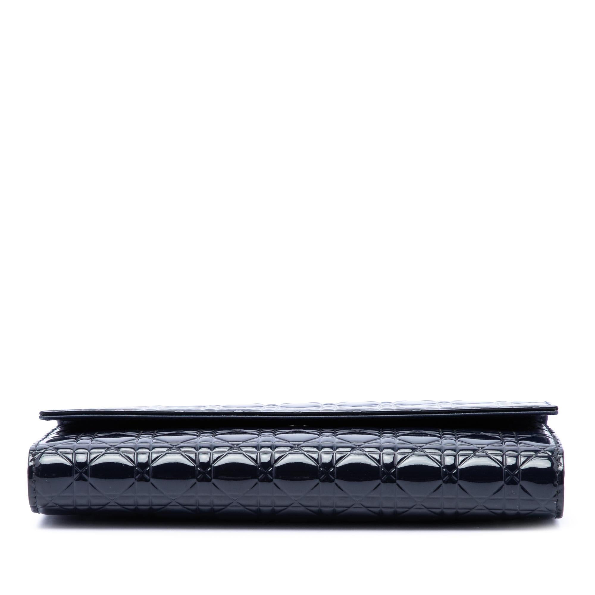 Dior Patent Cannage Lady Dior Wallet On Chain