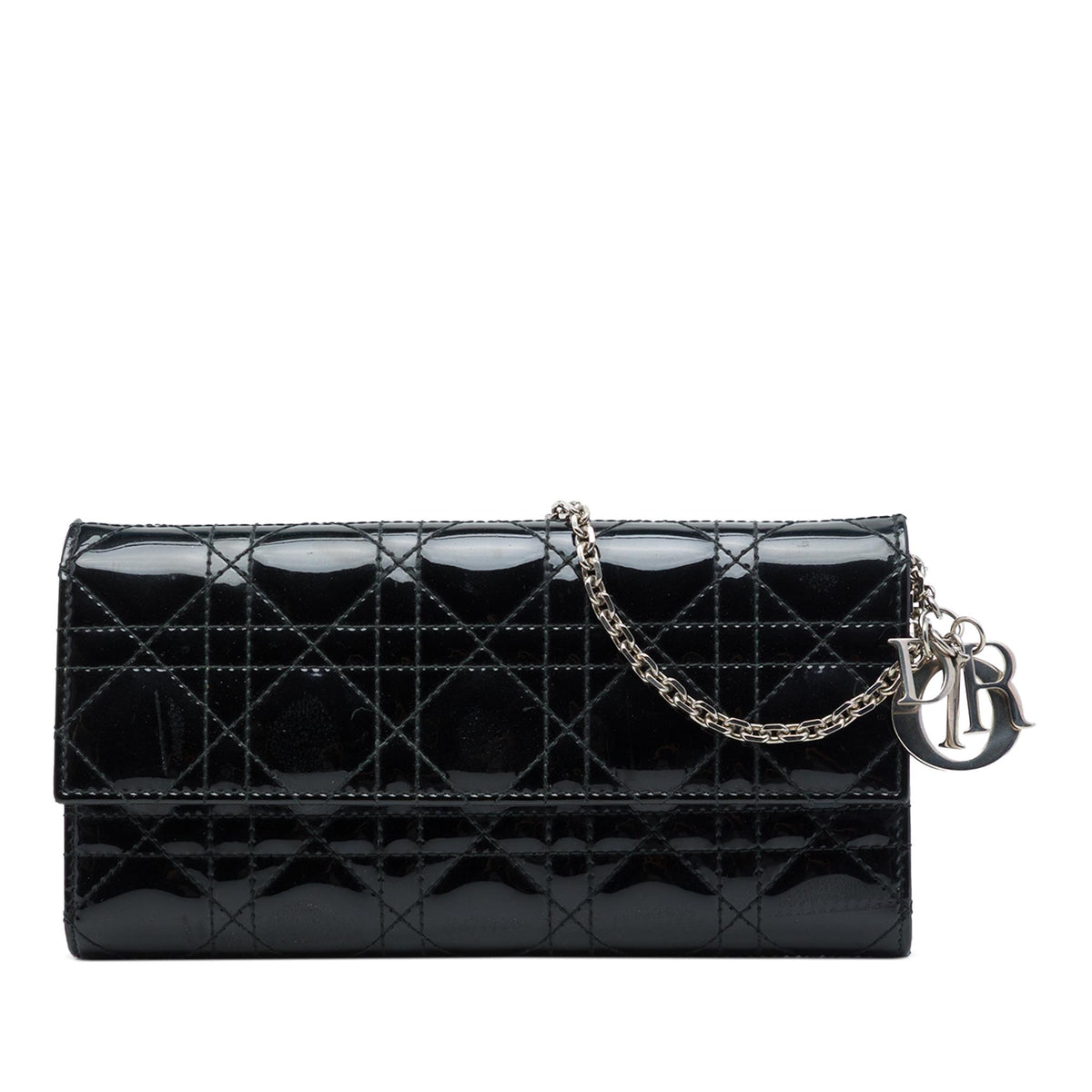 Dior Patent Cannage Lady Dior Wallet On Chain