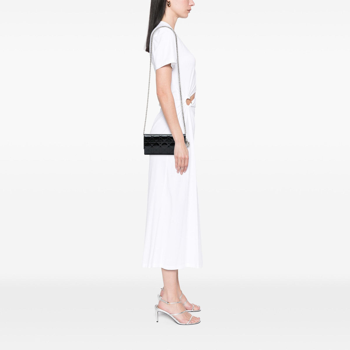 Dior Patent Cannage Lady Dior Wallet On Chain