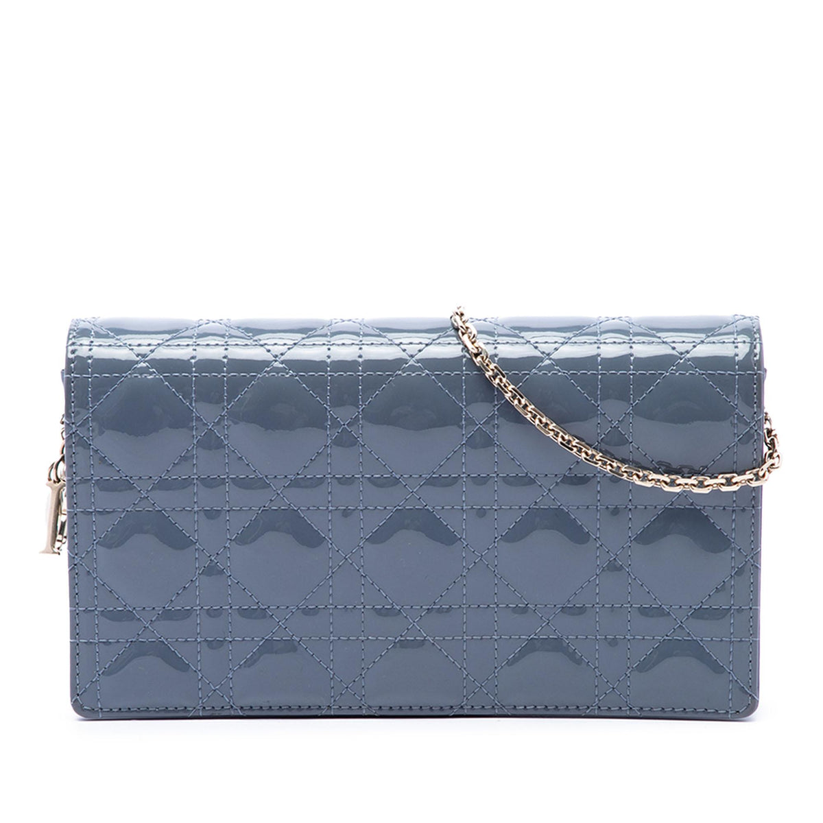 Dior Patent Cannage Lady Dior Wallet On Chain