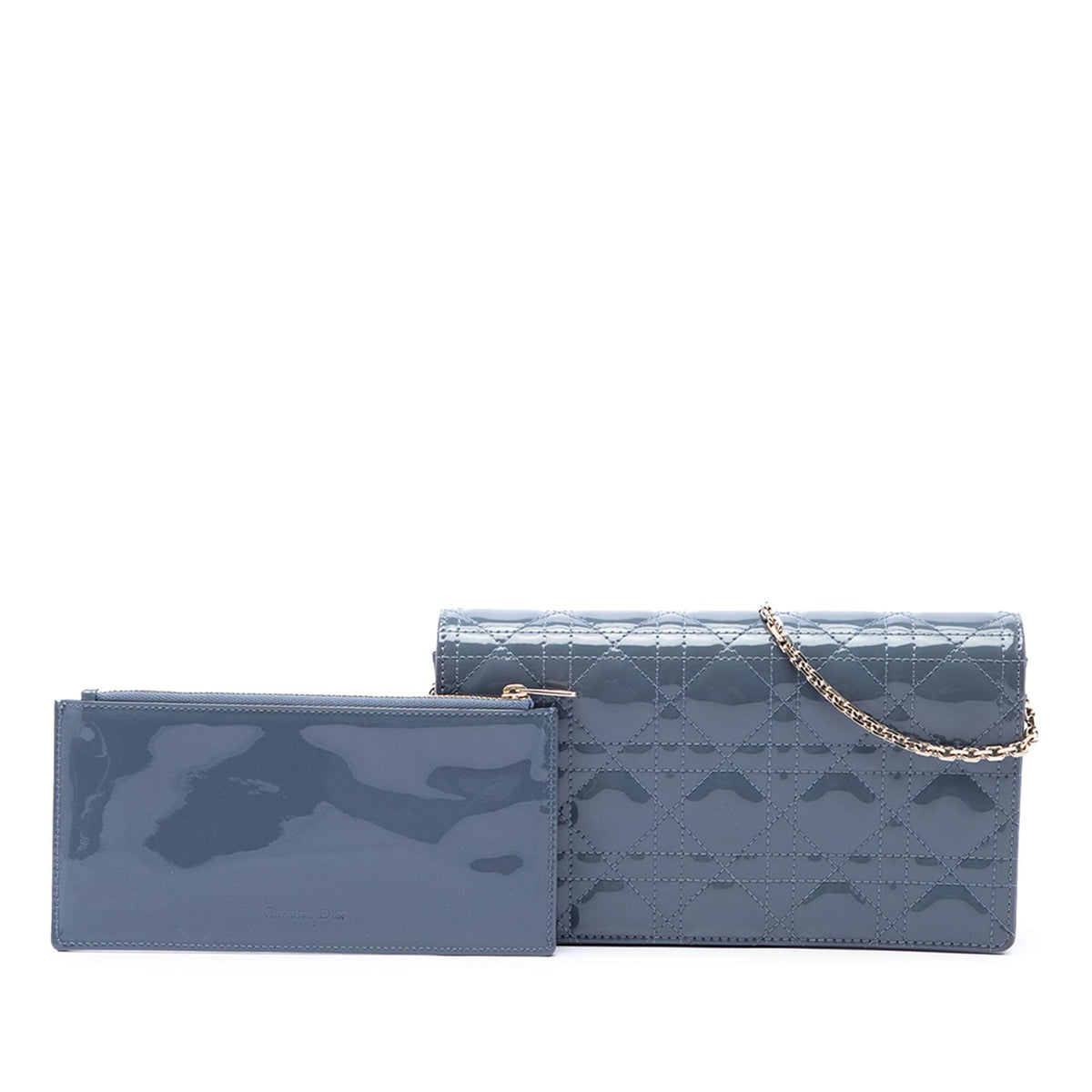 Dior Patent Cannage Lady Dior Wallet On Chain