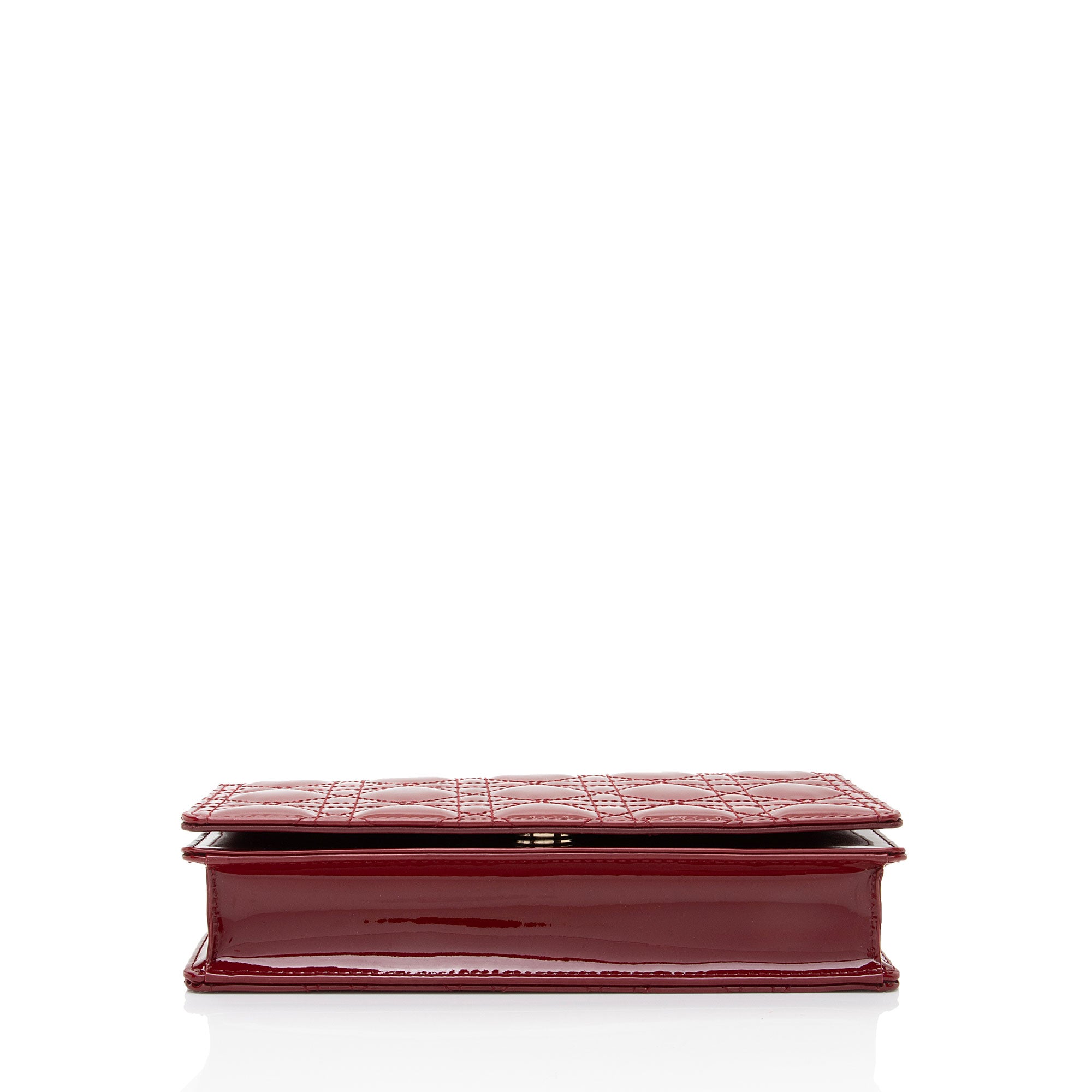 Dior Patent Leather Cannage Lady Dior Wallet on Chain (SHF-w2ghq7)