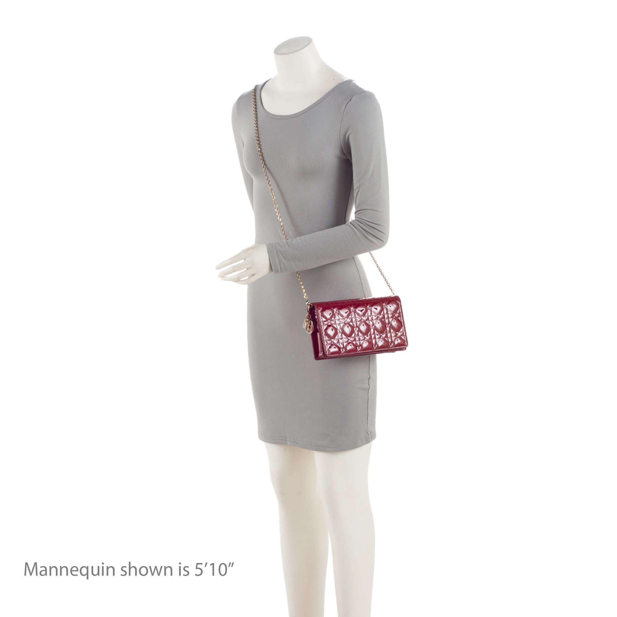 Dior Patent Leather Cannage Lady Dior Wallet on Chain (SHF-w2ghq7)