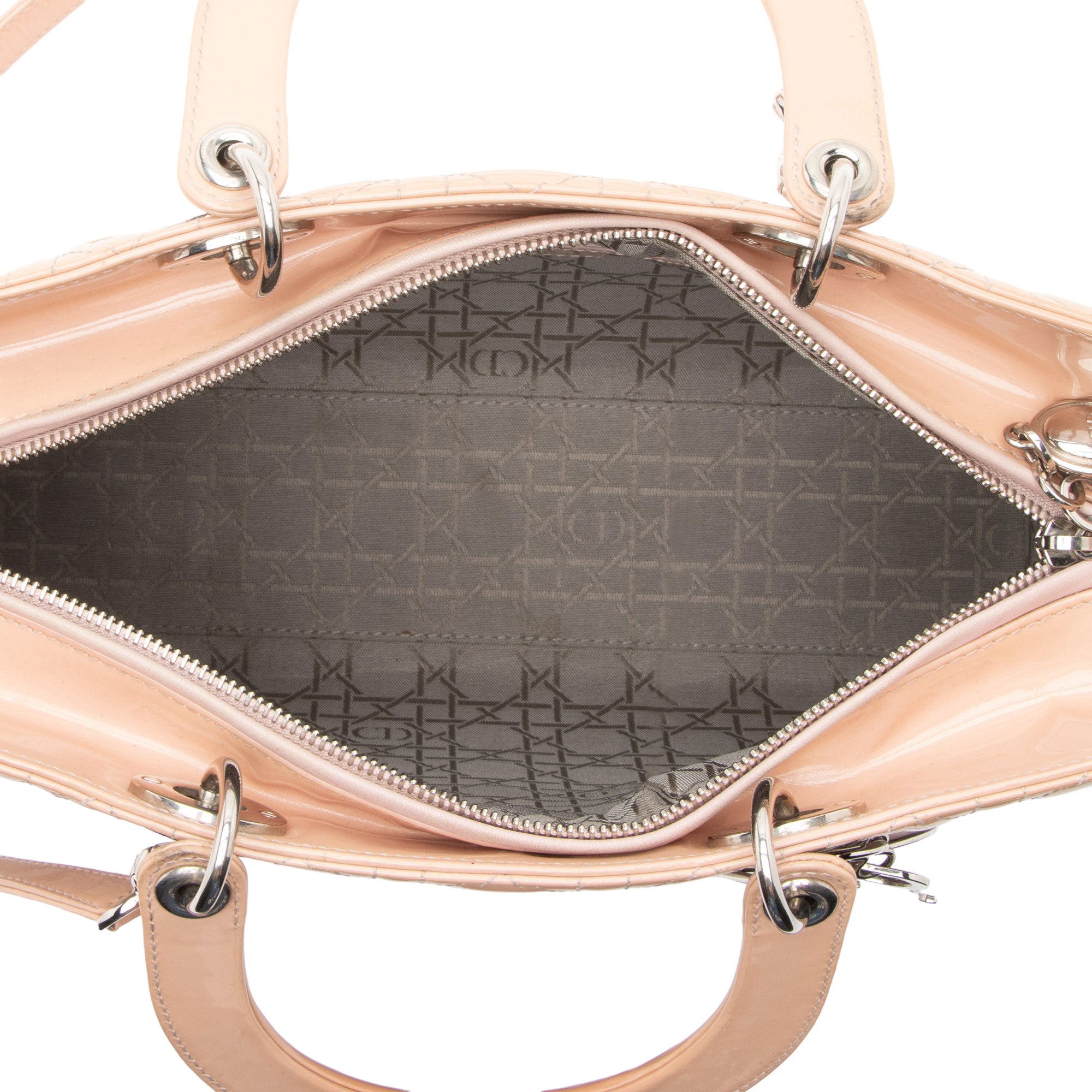 Dior Patent Leather Lady Dior Large Tote (SHF-oF5d9t)