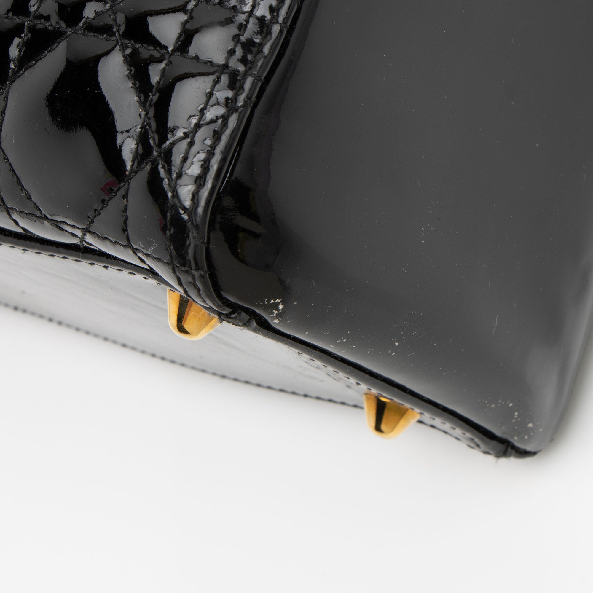 Dior Patent Leather Lady Dior Large Tote (SHF-GVZhUv)