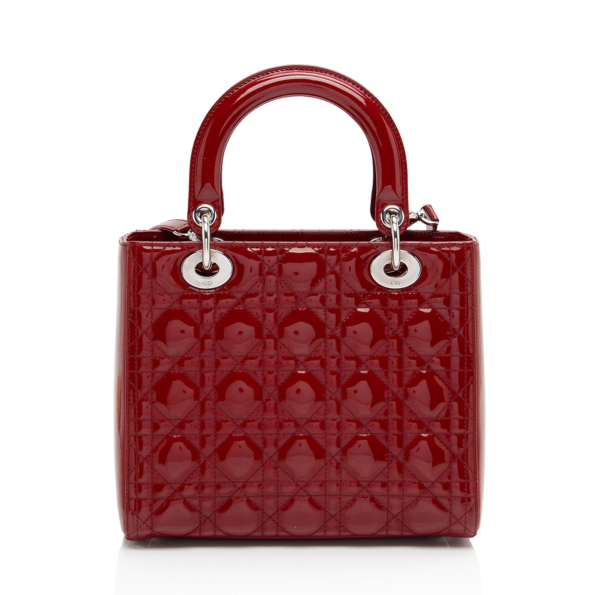 Dior Patent Leather Lady Dior Medium Tote (SHF-Wd5jCB)