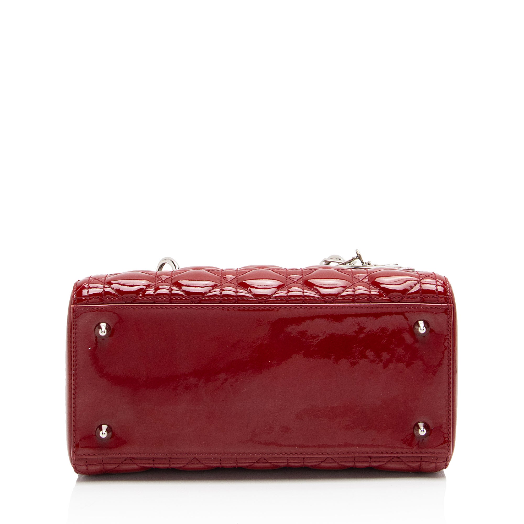 Dior Patent Leather Lady Dior Medium Tote (SHF-Wd5jCB)