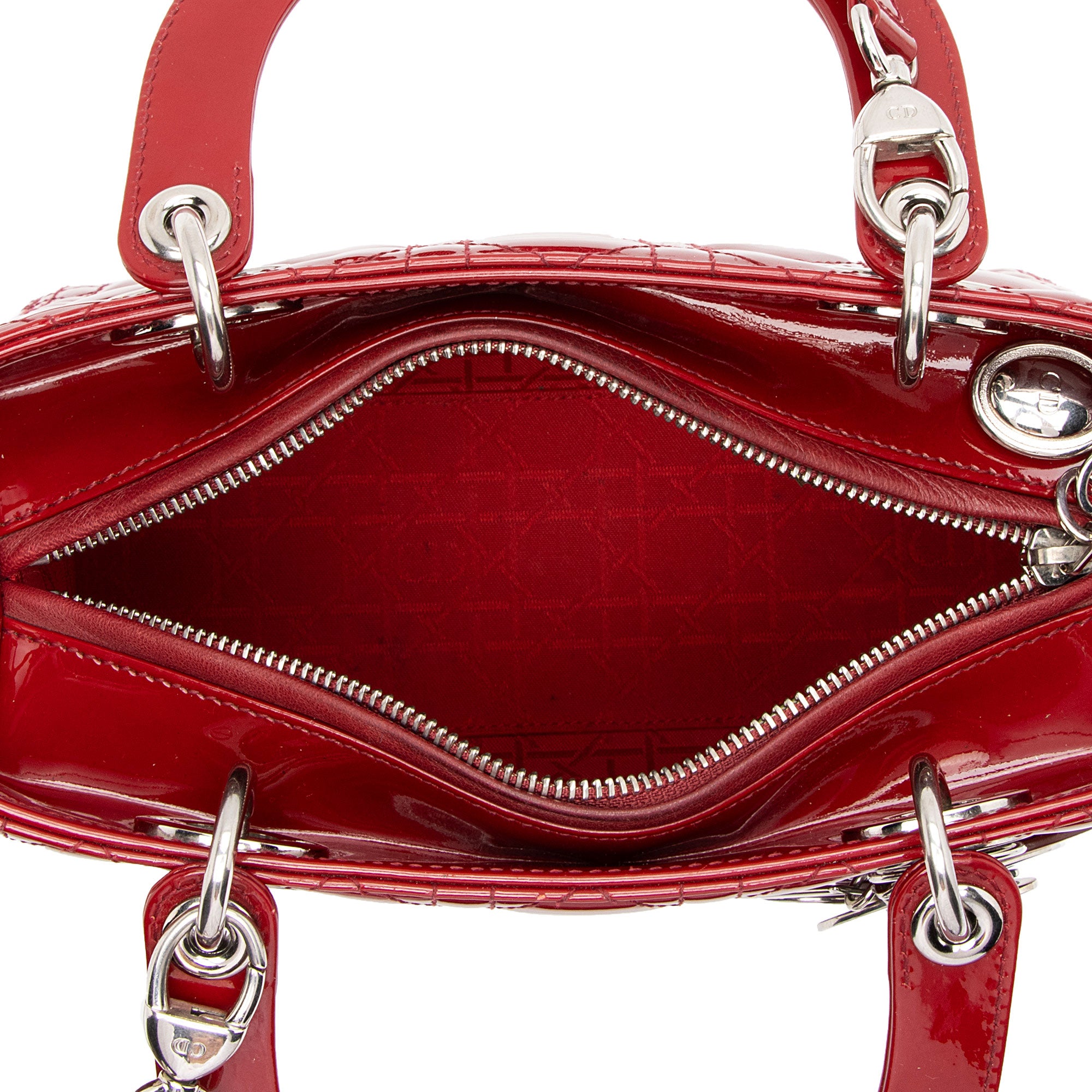 Dior Patent Leather Lady Dior Medium Tote (SHF-Wd5jCB)