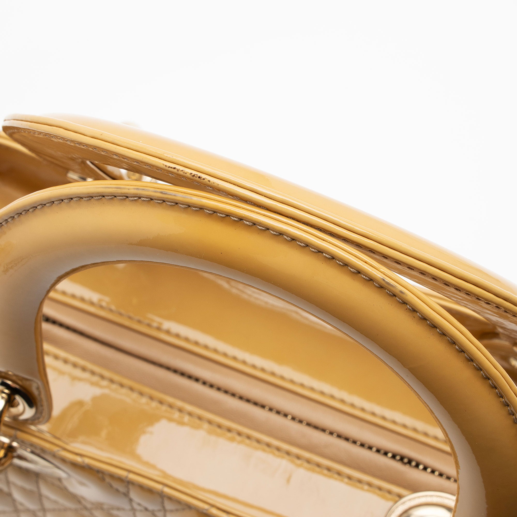 Dior Patent Leather Lady Dior Medium Tote