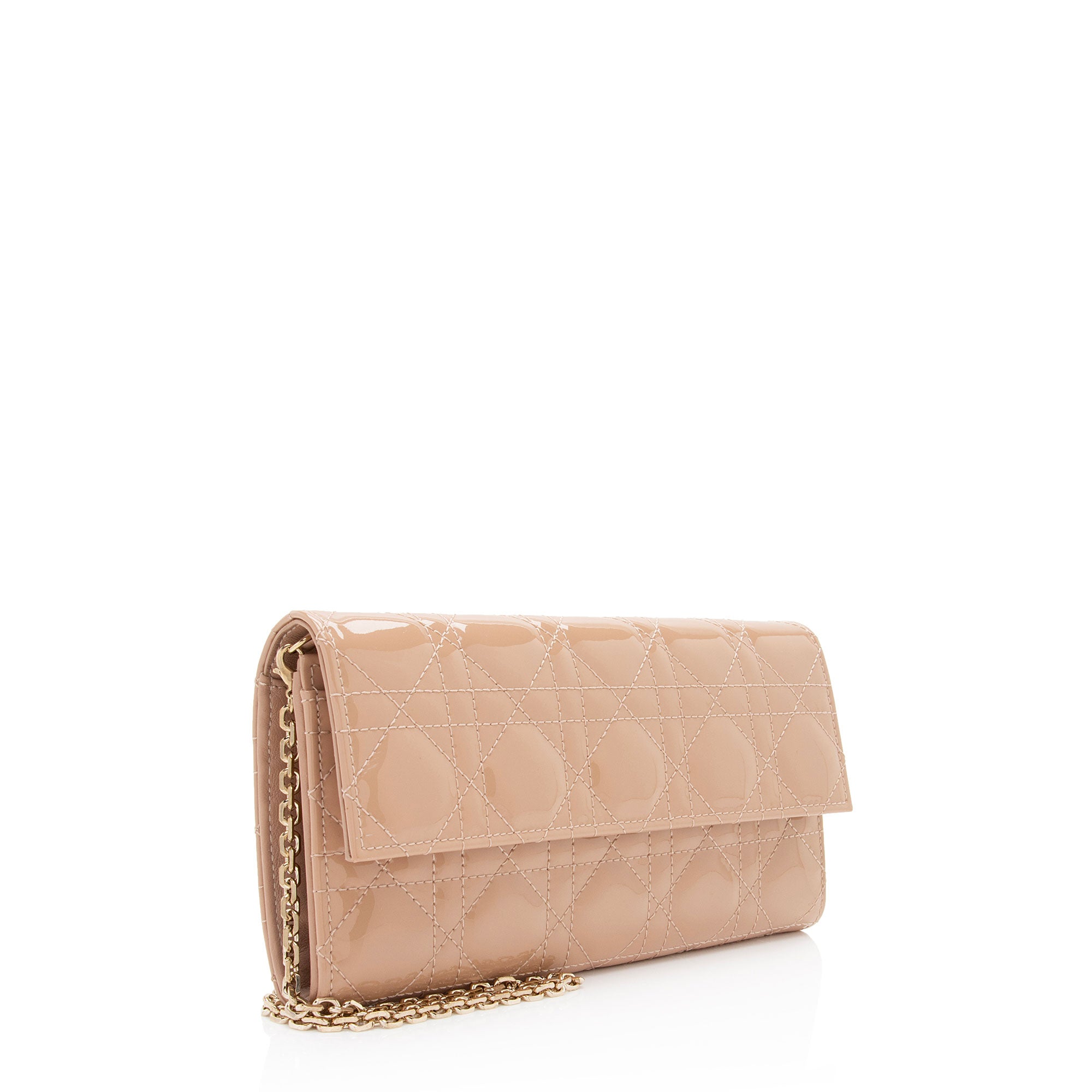 Dior Patent Leather Lady Dior Wallet on Chain