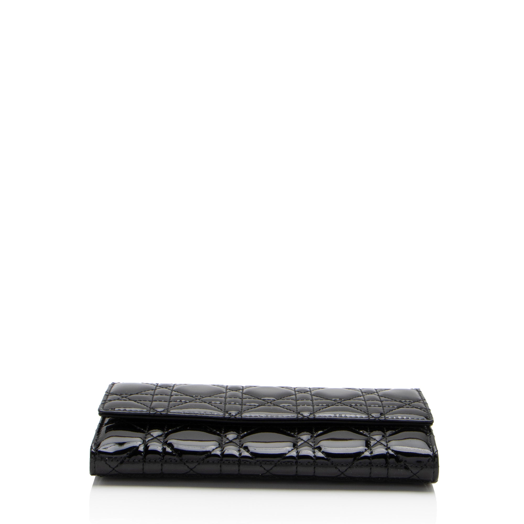 Dior Patent Leather Lady Dior Wallet on Chain