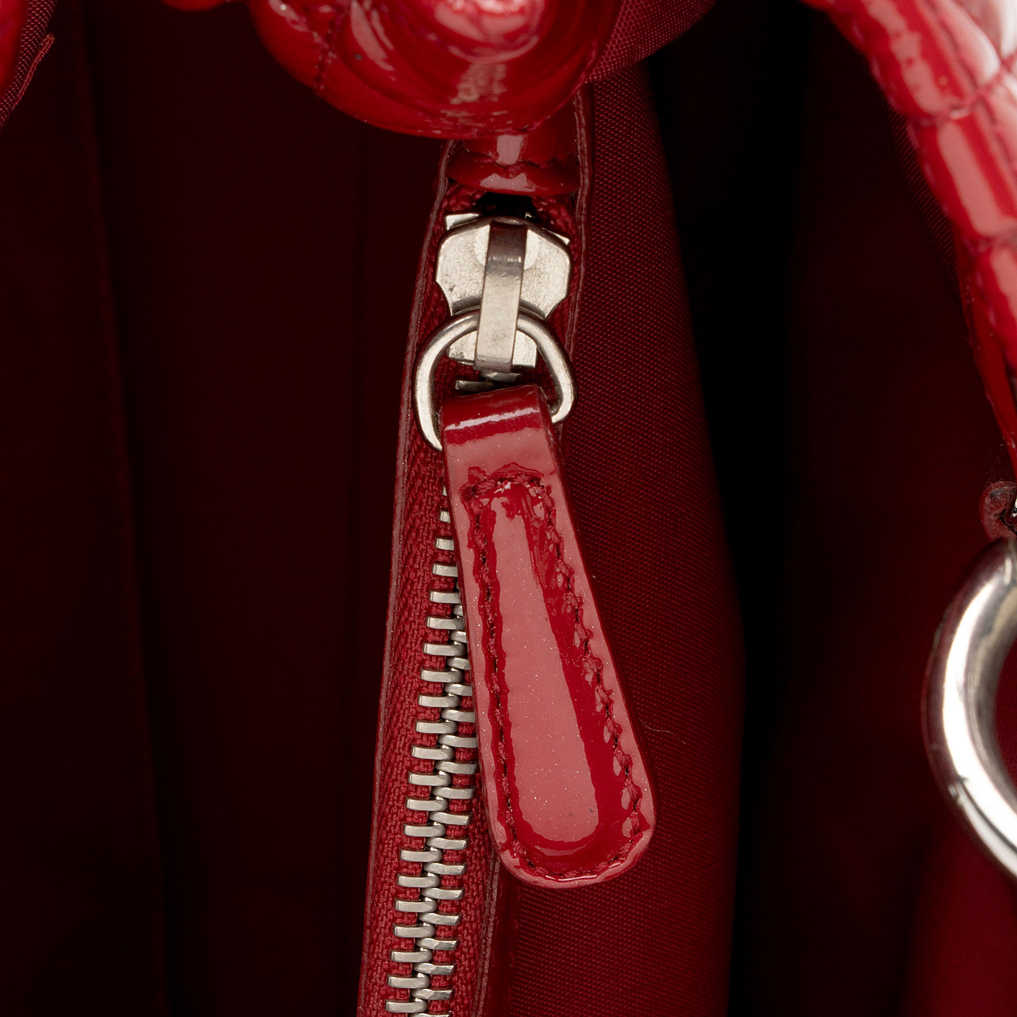 Dior Patent Leather Soft Cannage Lady Dior Small Shopping Tote (SHF-vm0Byx)