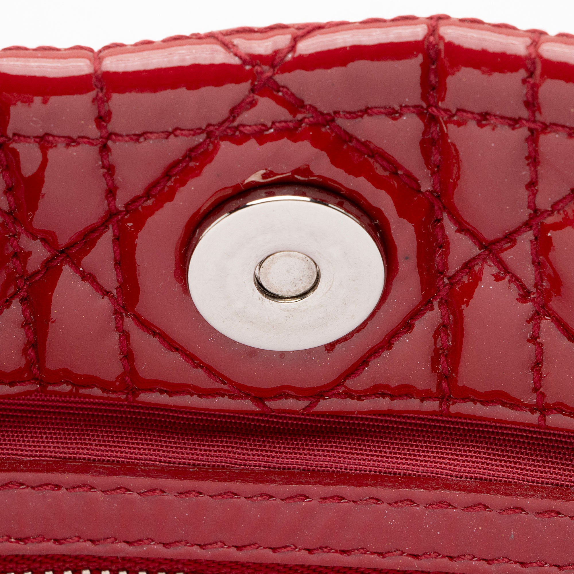 Dior Patent Leather Soft Cannage Lady Dior Small Shopping Tote (SHF-vm0Byx)