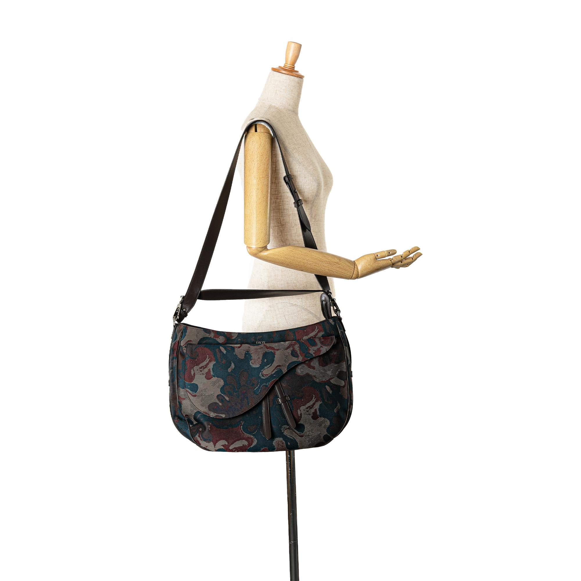 Dior Peter Doig Canvas Camouflage Soft Saddle Bag (SHG-Cn70Uz)
