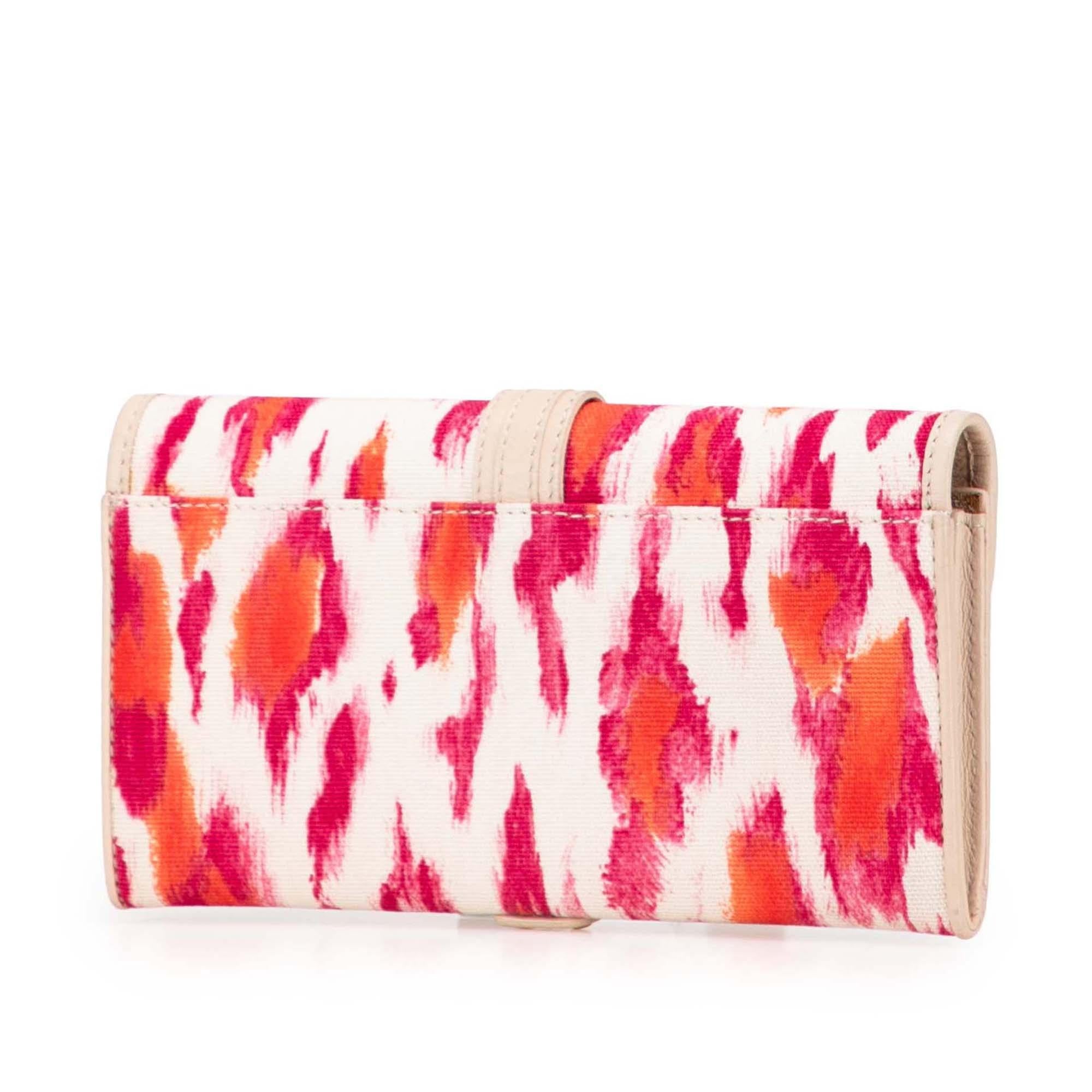 Dior Printed Canvas Buckle Strap Flap Wallet