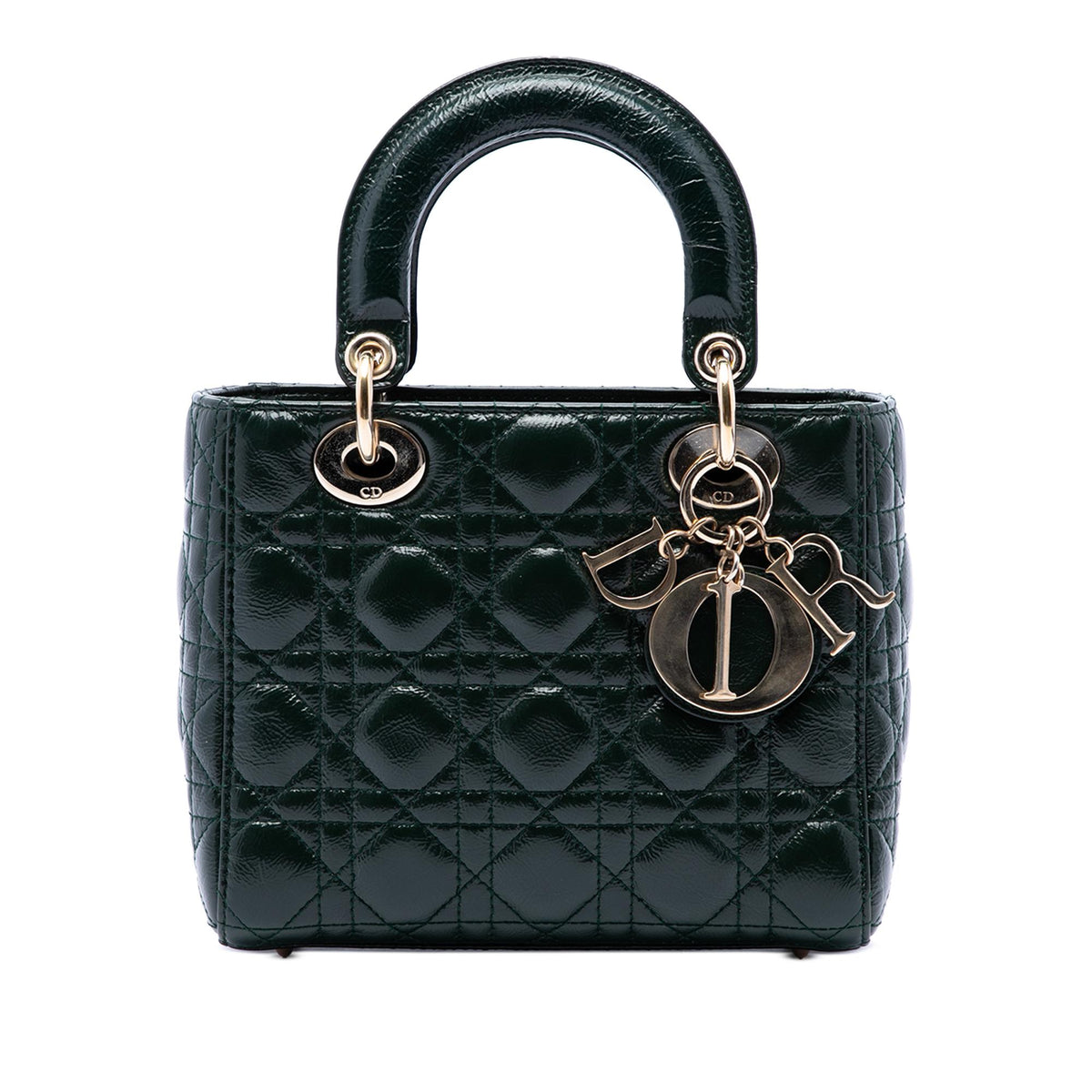 Dior Small Crinkled Patent Cannage Lady Dior