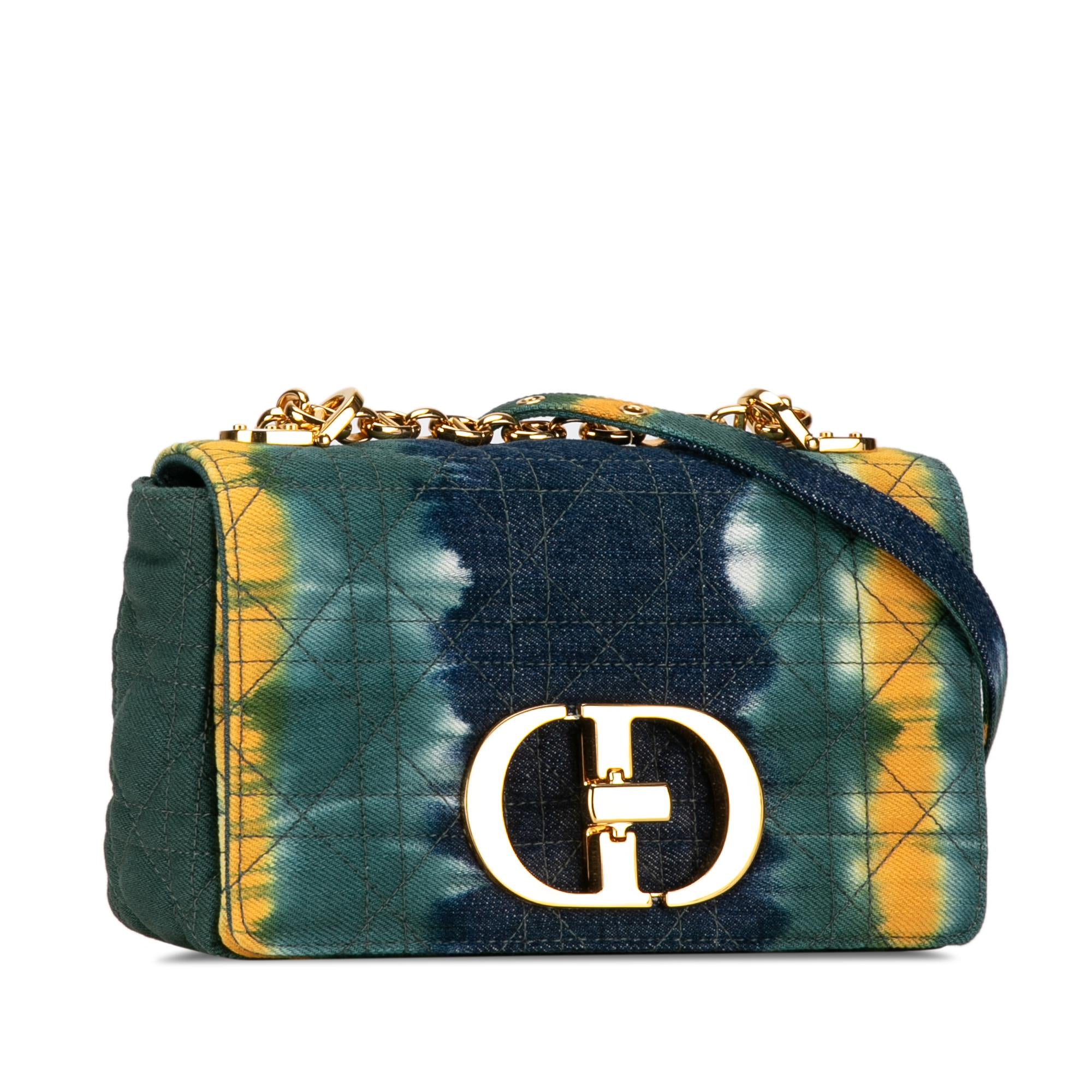 Dior Small Denim Tie-Dye Cannage Caro Bag
