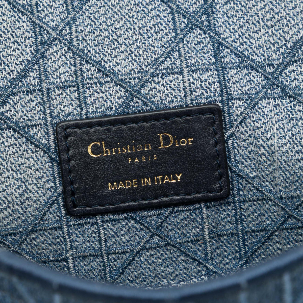 Dior Small Embroidered Denim Cannage Caro Bag