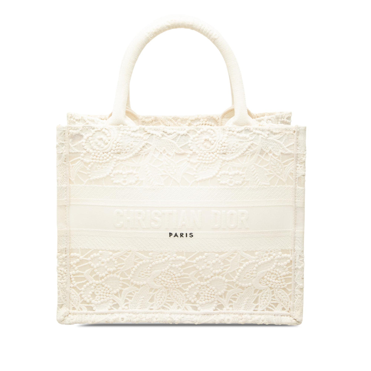 Dior Small Embroidered Mesh Macrame Book Tote