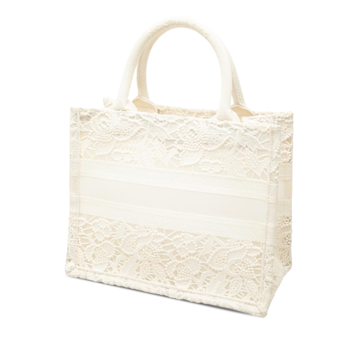 Dior Small Embroidered Mesh Macrame Book Tote