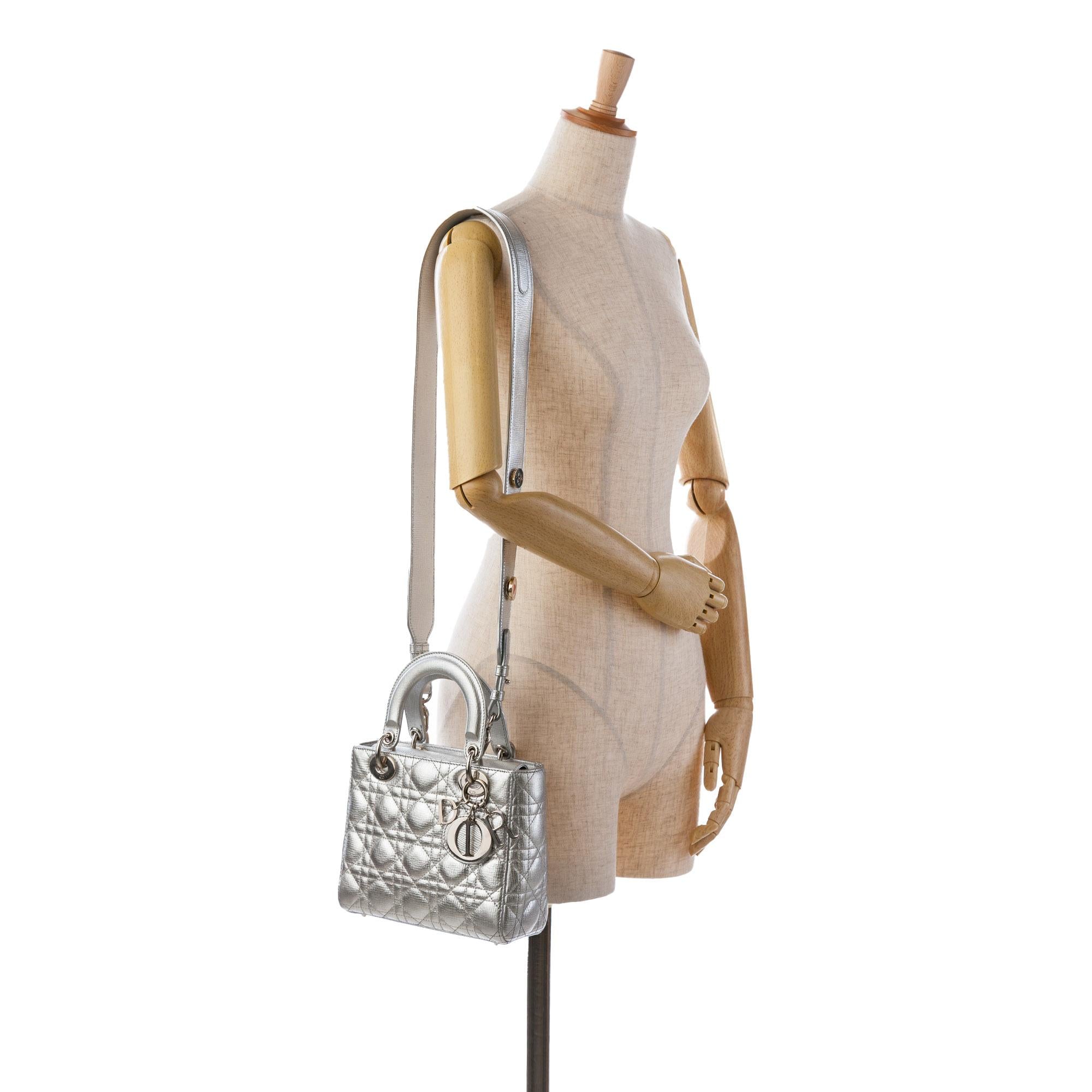 Dior Small Metallic Grained Calfskin Cannage Lucky Badges My Lady Dior (SHG-iCfjm7)