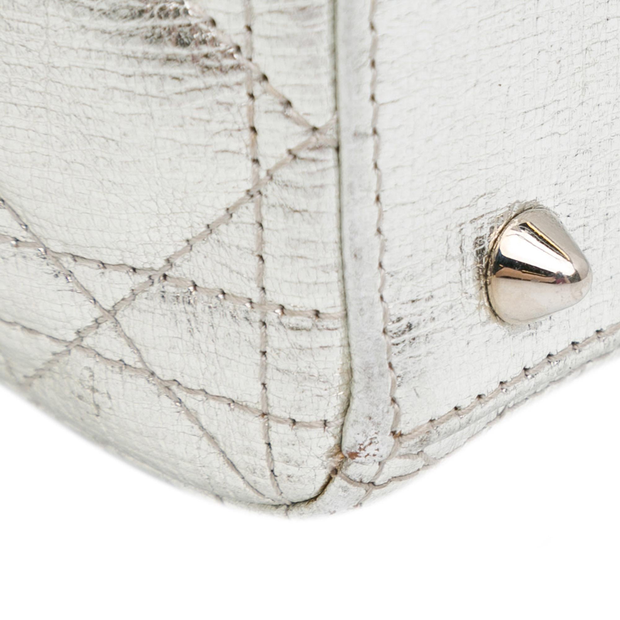 Dior Small Metallic Grained Calfskin Cannage Lucky Badges My Lady Dior (SHG-bWYB1W)