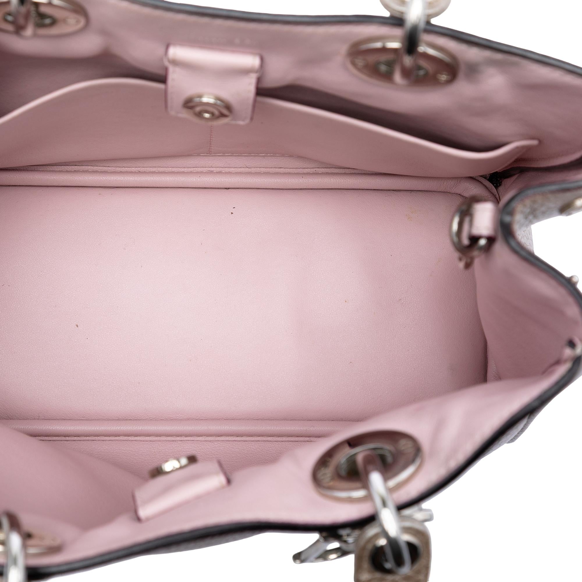 Dior Small Metallic Leather Diorissimo Satchel