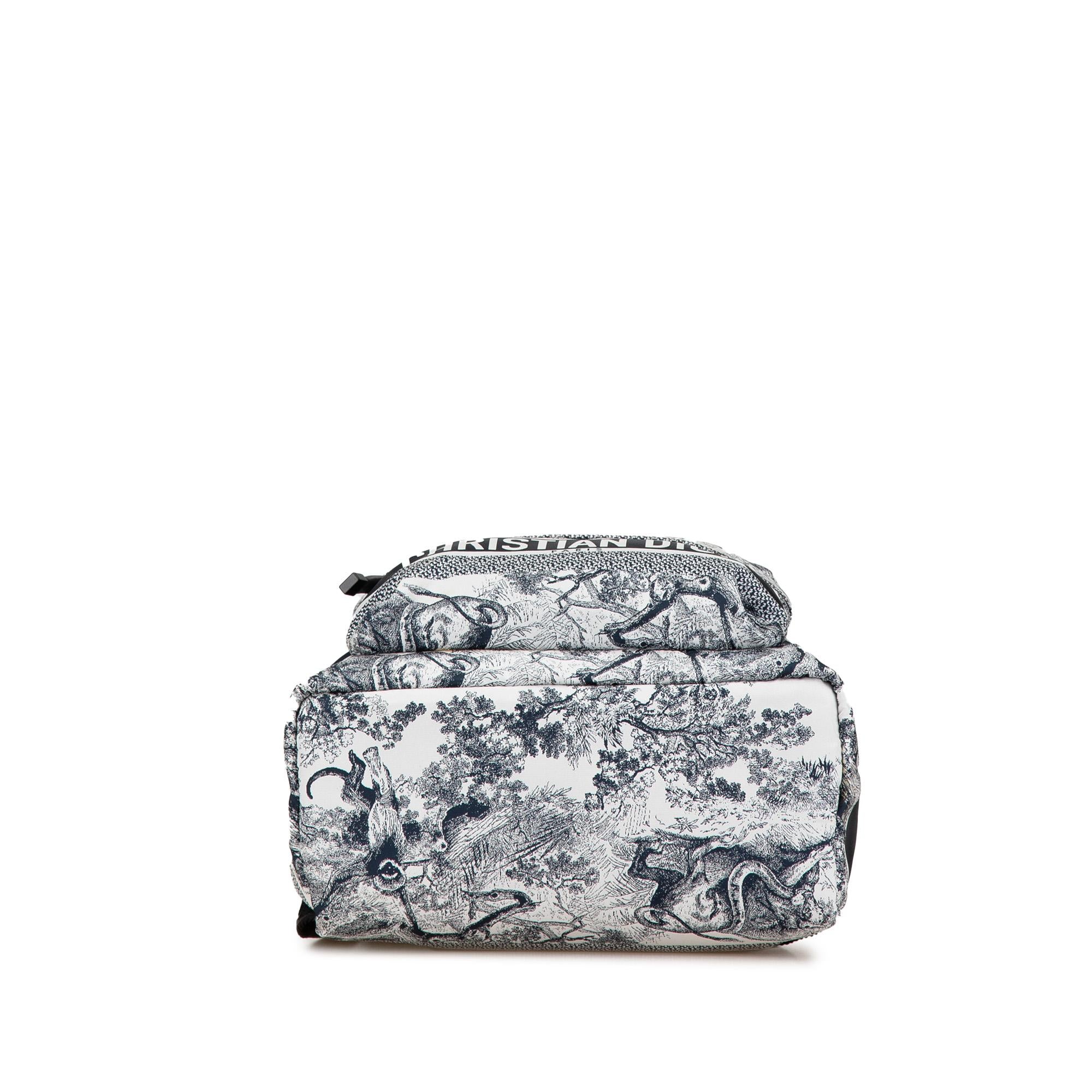Dior Small Nylon Technical Fabric Toile De Jouy Diortravel Backpack (SHG-L7BDVg)